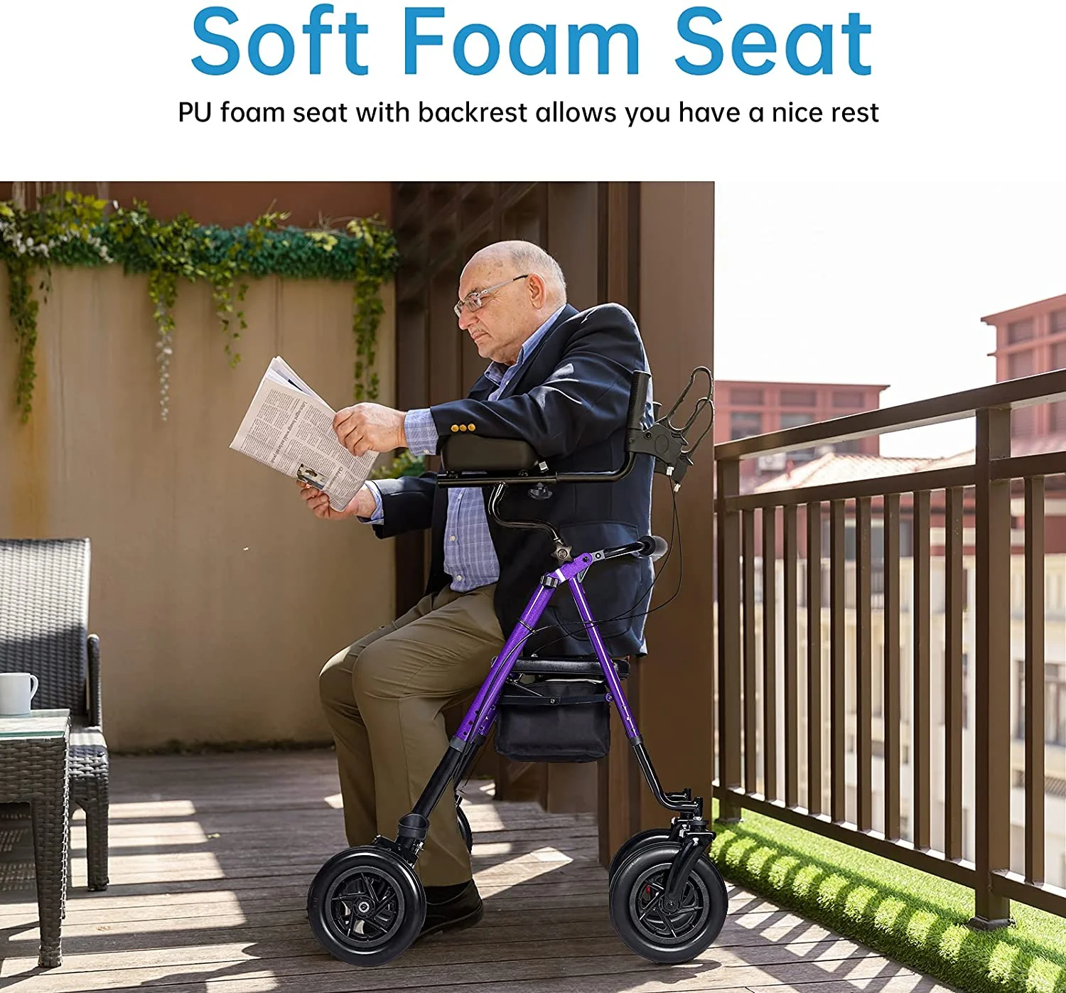 HFK-9236T4 All Terrain Dual-Brake Upright Walker 10