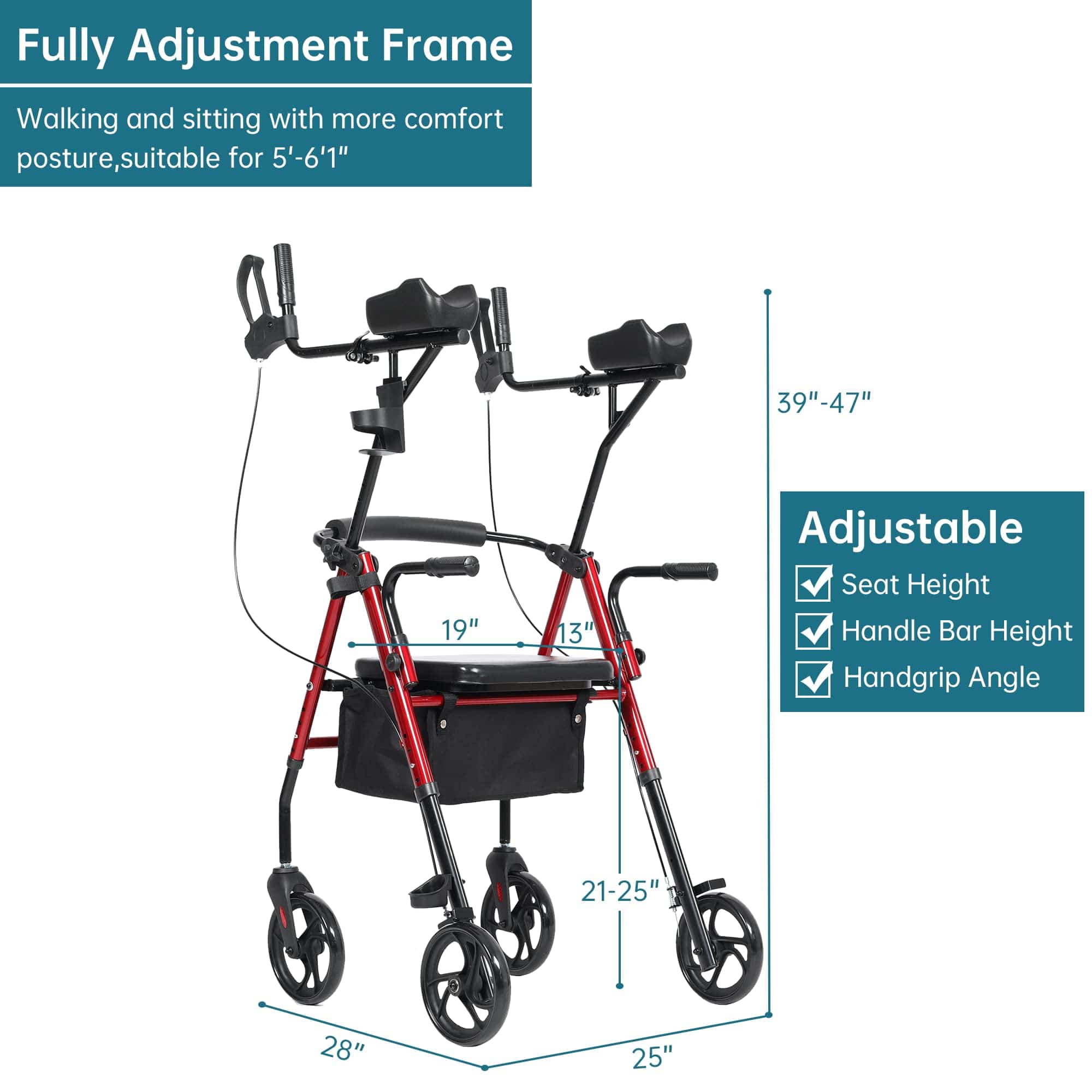 MT-8151 Dual-Brake Upright Walker 8