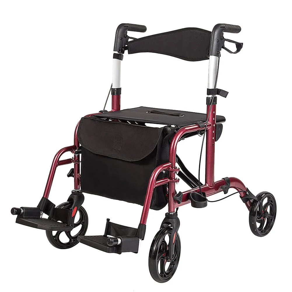 HFK-9213 2-in-1 Ergonomic Handgrip Rollator Walker 10