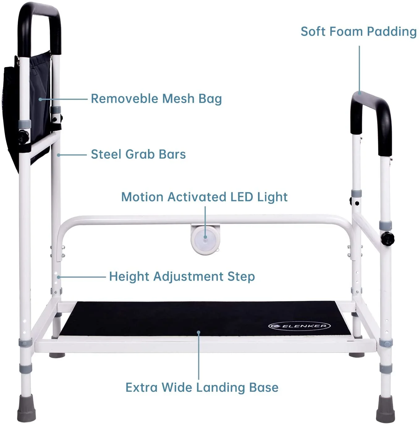 HFK-7204 Adjustable Safe Non-slip Bed Step Stool