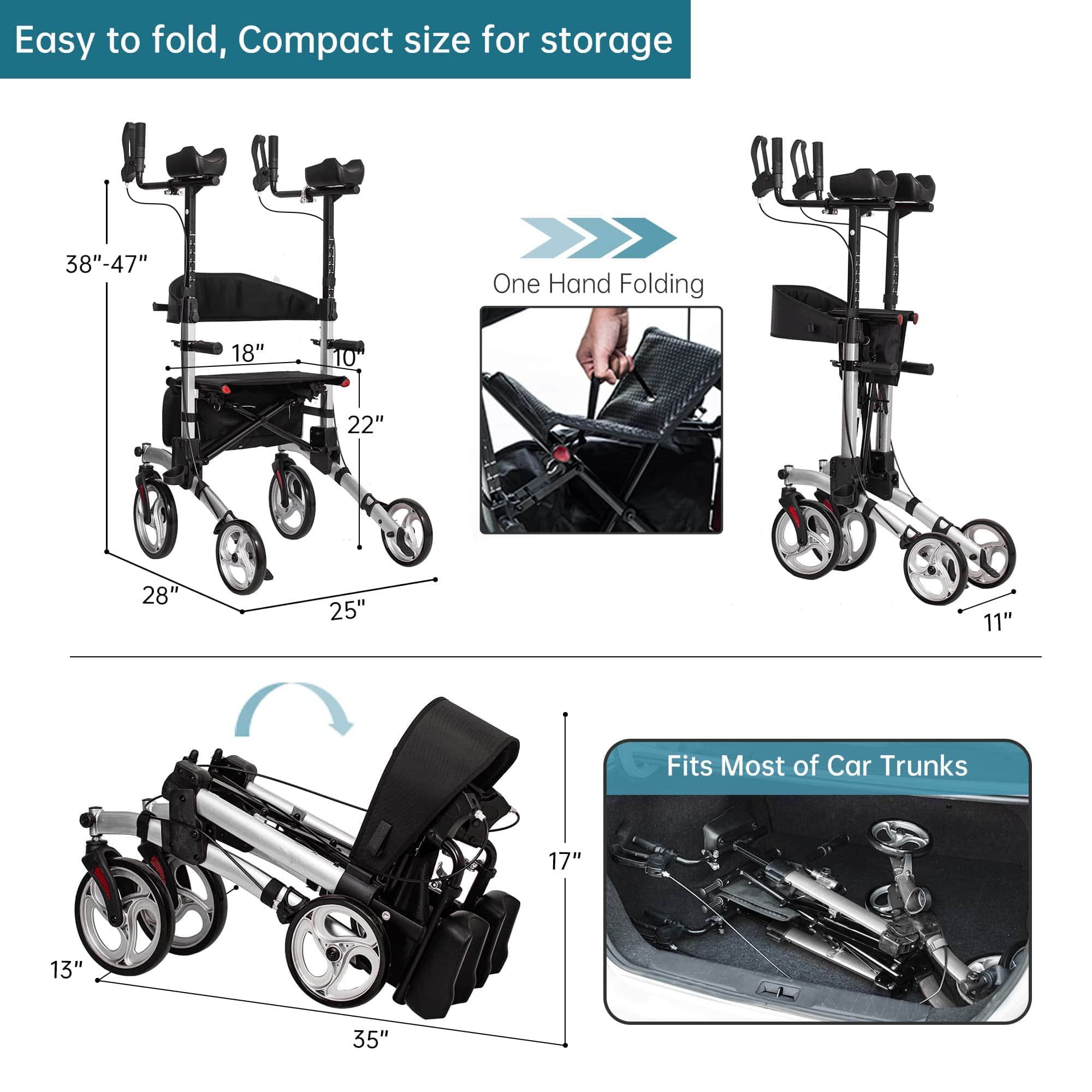 HFK-9240 Dual-Brake Upright walker 8