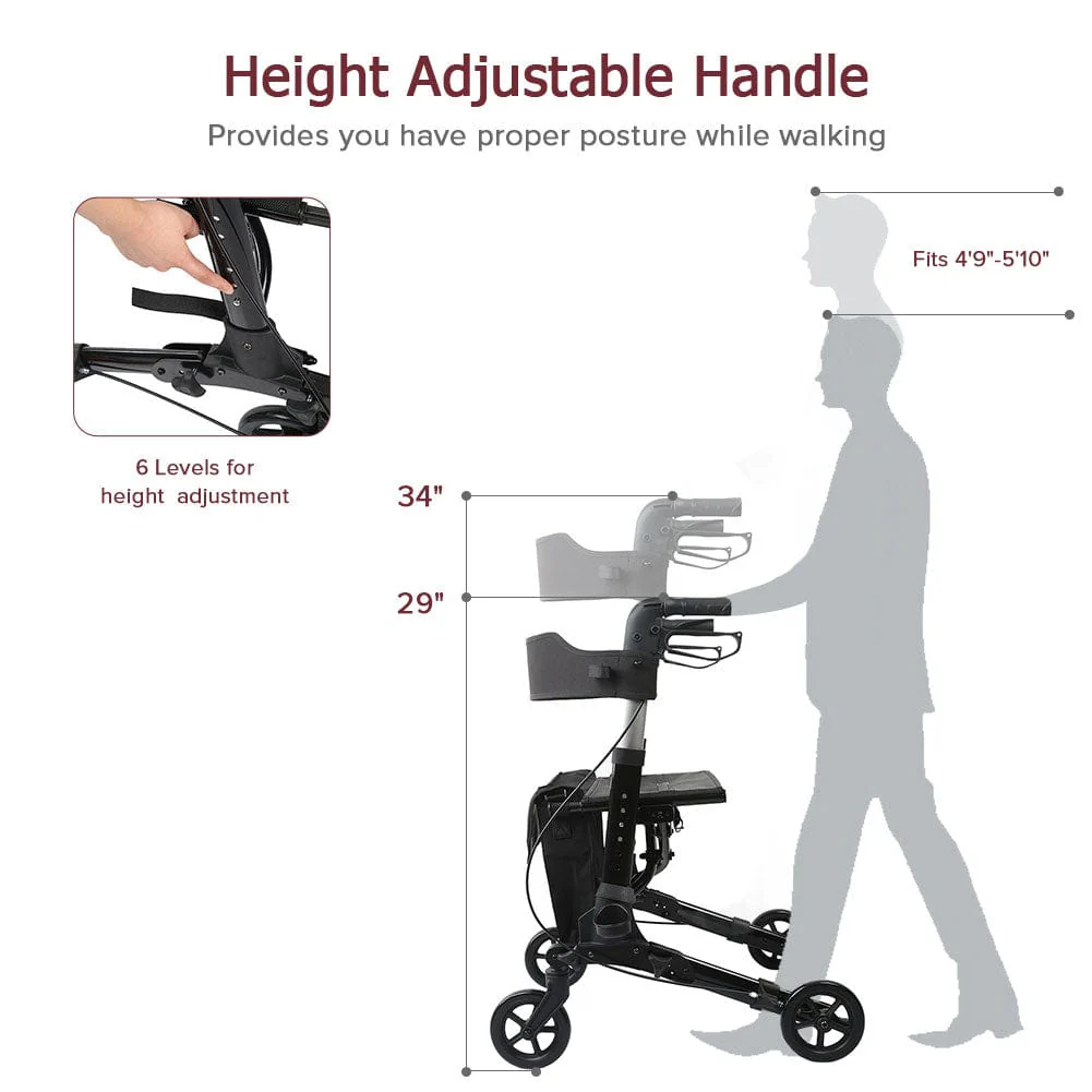 HFK-9202D Dual-Brake Compact Foldable Rollator Walker 6