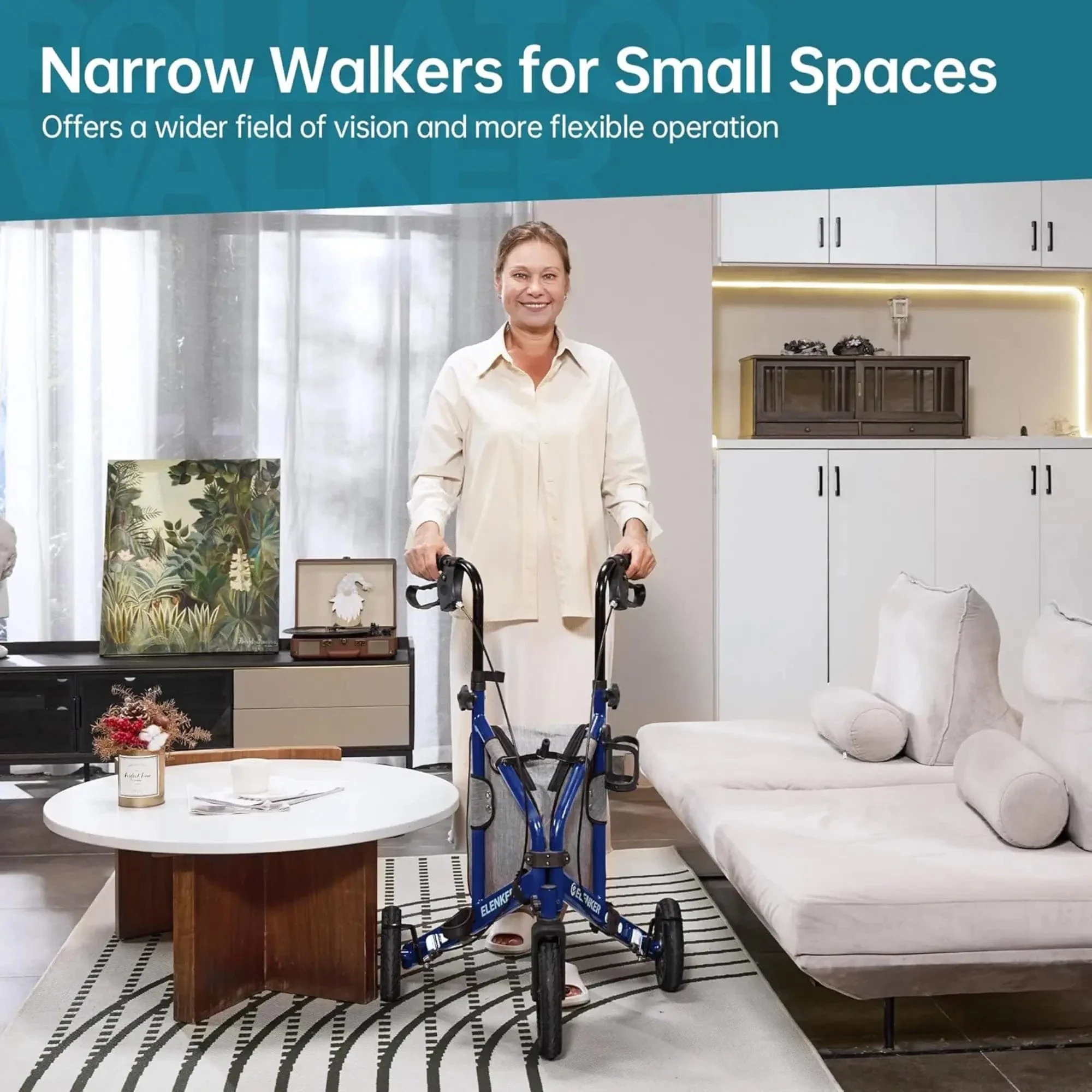 YF-9006B All-Terrain Portable Heavy Duty Rollator Walker 8