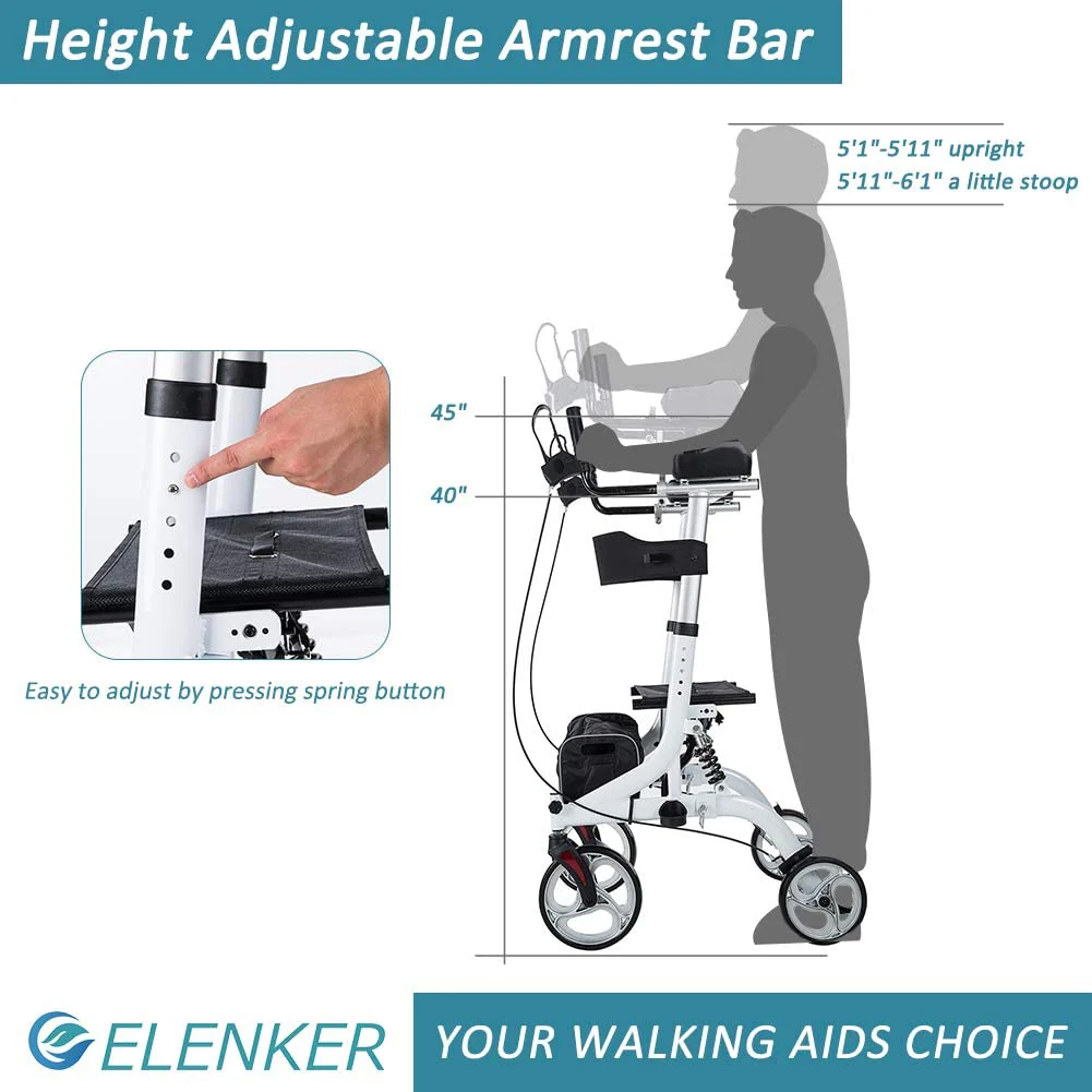 HFK-9211B Dual-Brake Shock-Absorbing Upright Walker 8