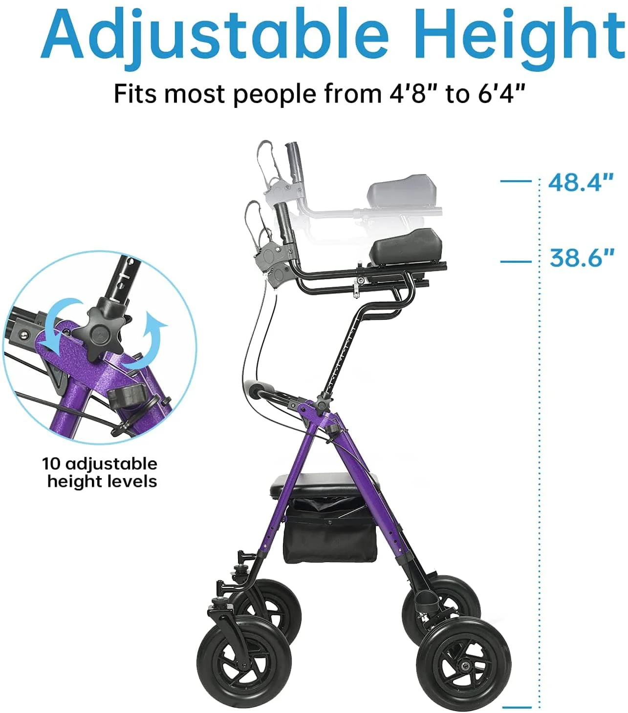 HFK-9236T4 All Terrain Dual-Brake Upright Walker 10