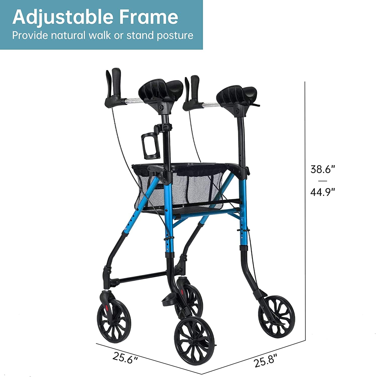 KLD-9215 Dual-Brake Lightweight Upright Walker 8