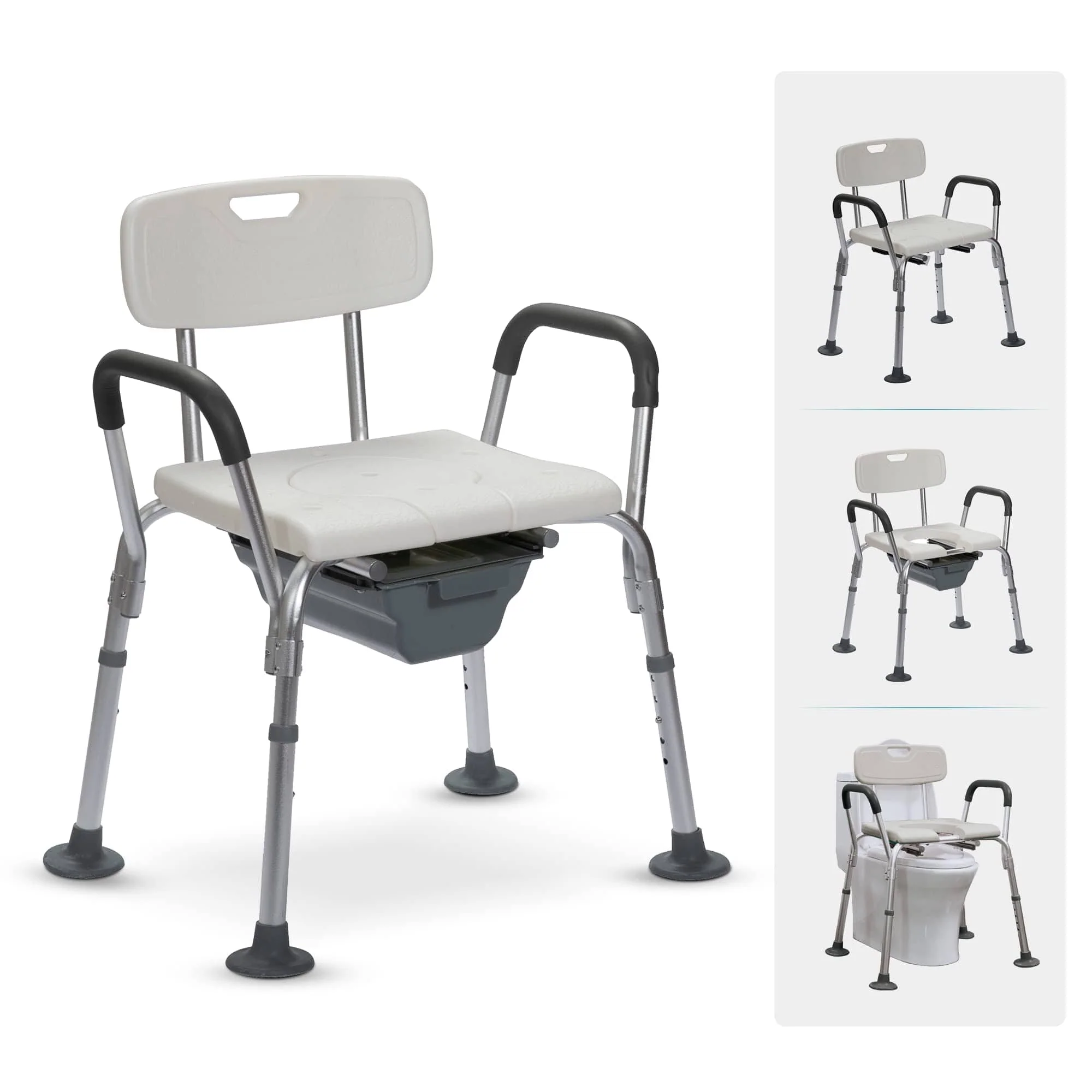 KY-1203B-1 4-in-1 Non-Slip Medical Shower Seat Chair