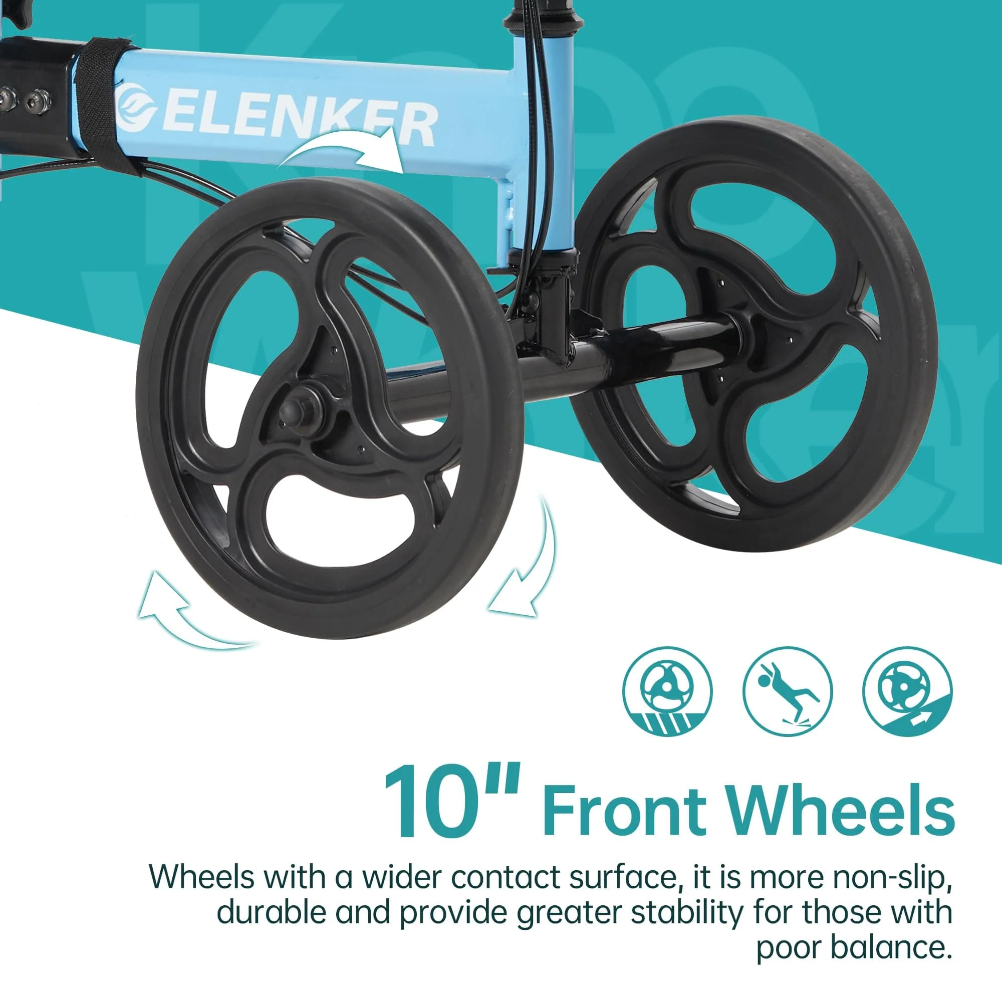 YF-9002D Steerable Deluxe Medical Knee Walker 10