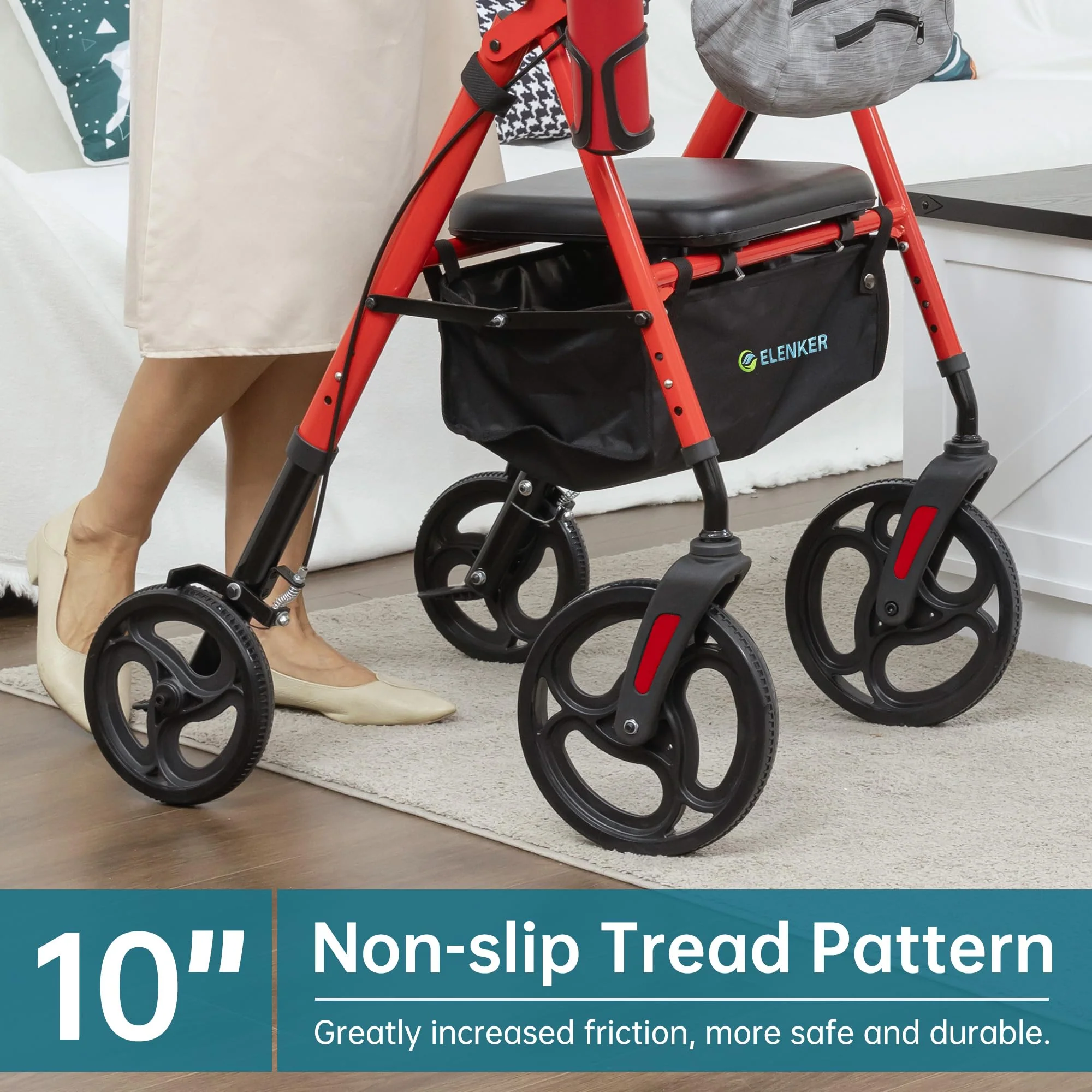 YF-9007C Dual-Brake Rollator Walker 8