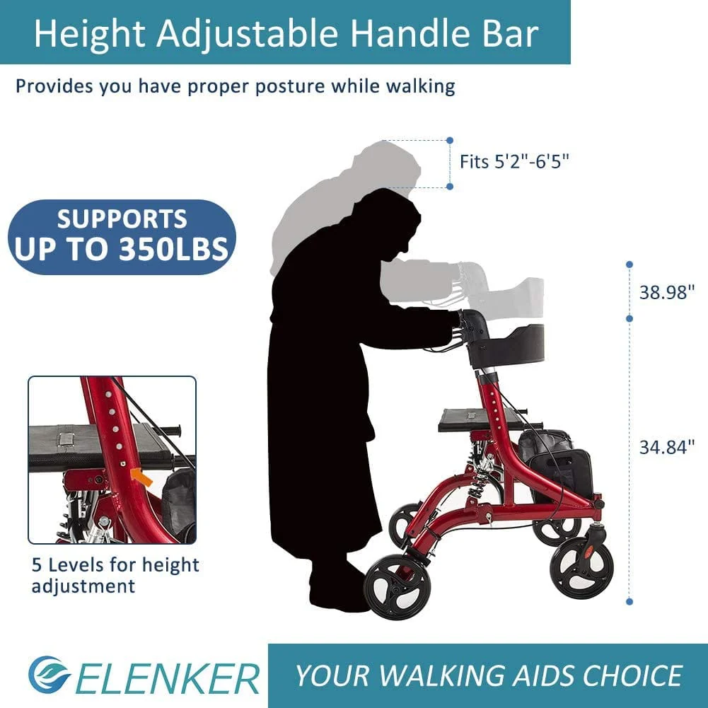 HFK-9211 Dual-Brake Shock-Absorbing Rollator Walker 8