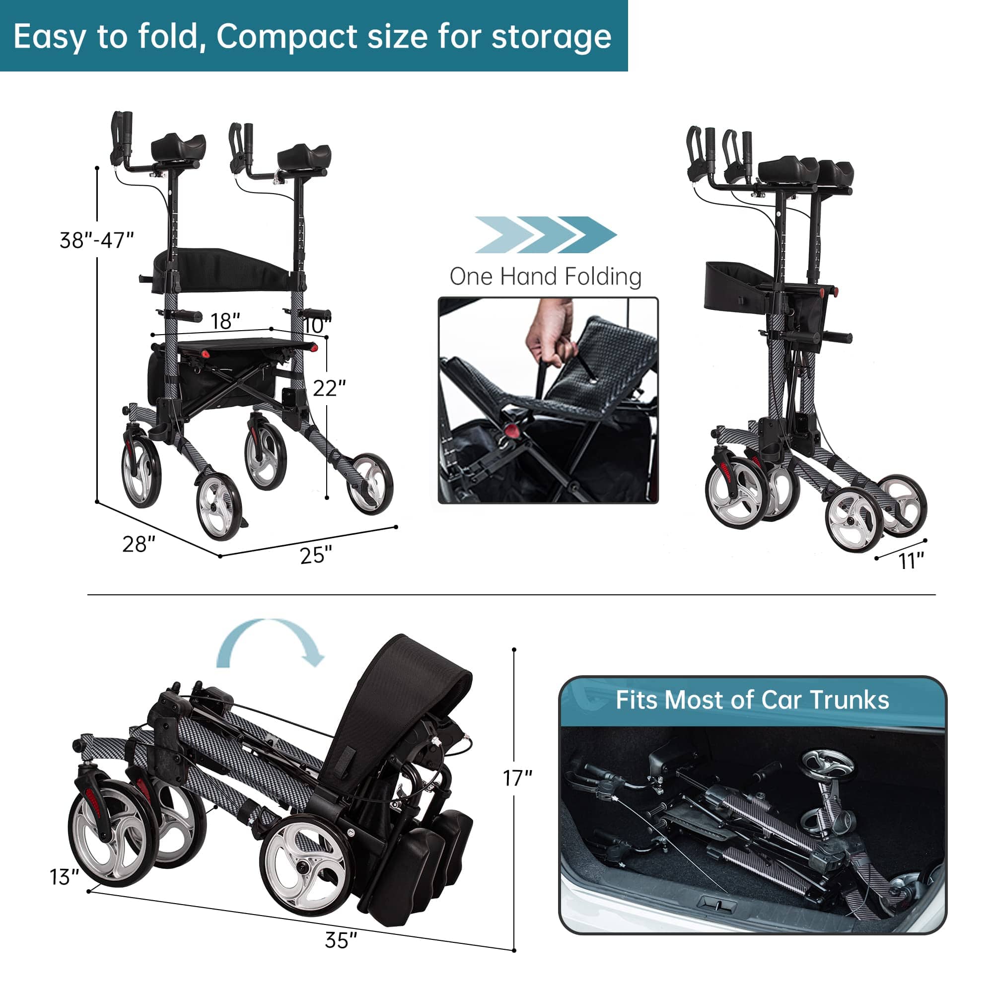 HFK-9240 Dual-Brake Upright walker 8
