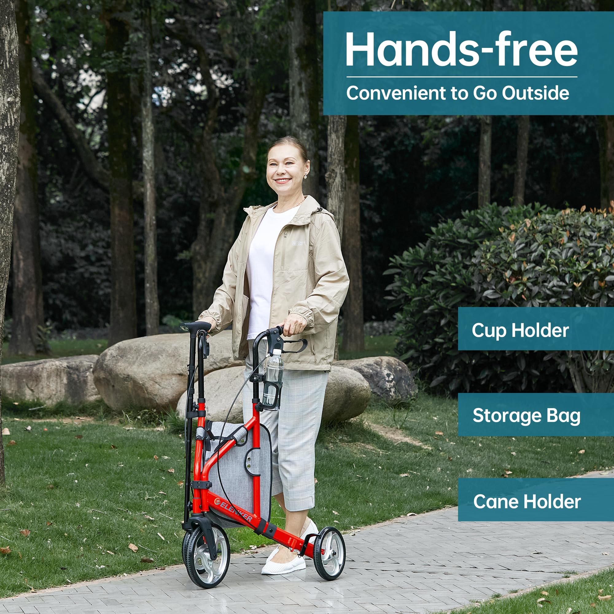 YF-9006 Portable Heavy Duty Rollator Walker 8