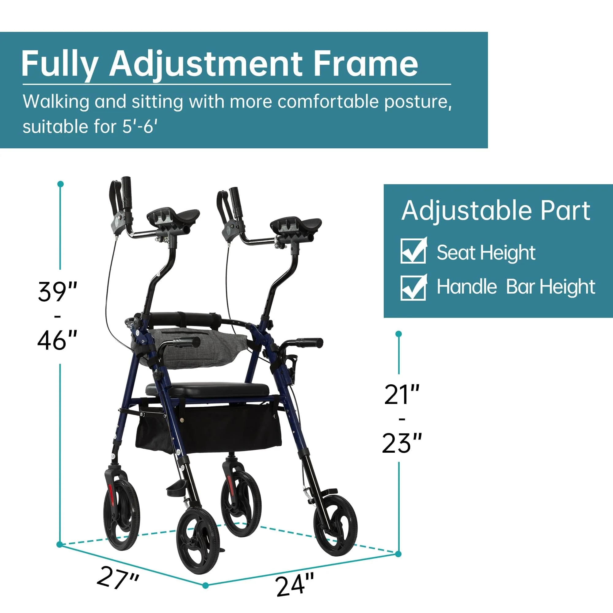 YF-9008C Dual-Brake Upright Walker 8