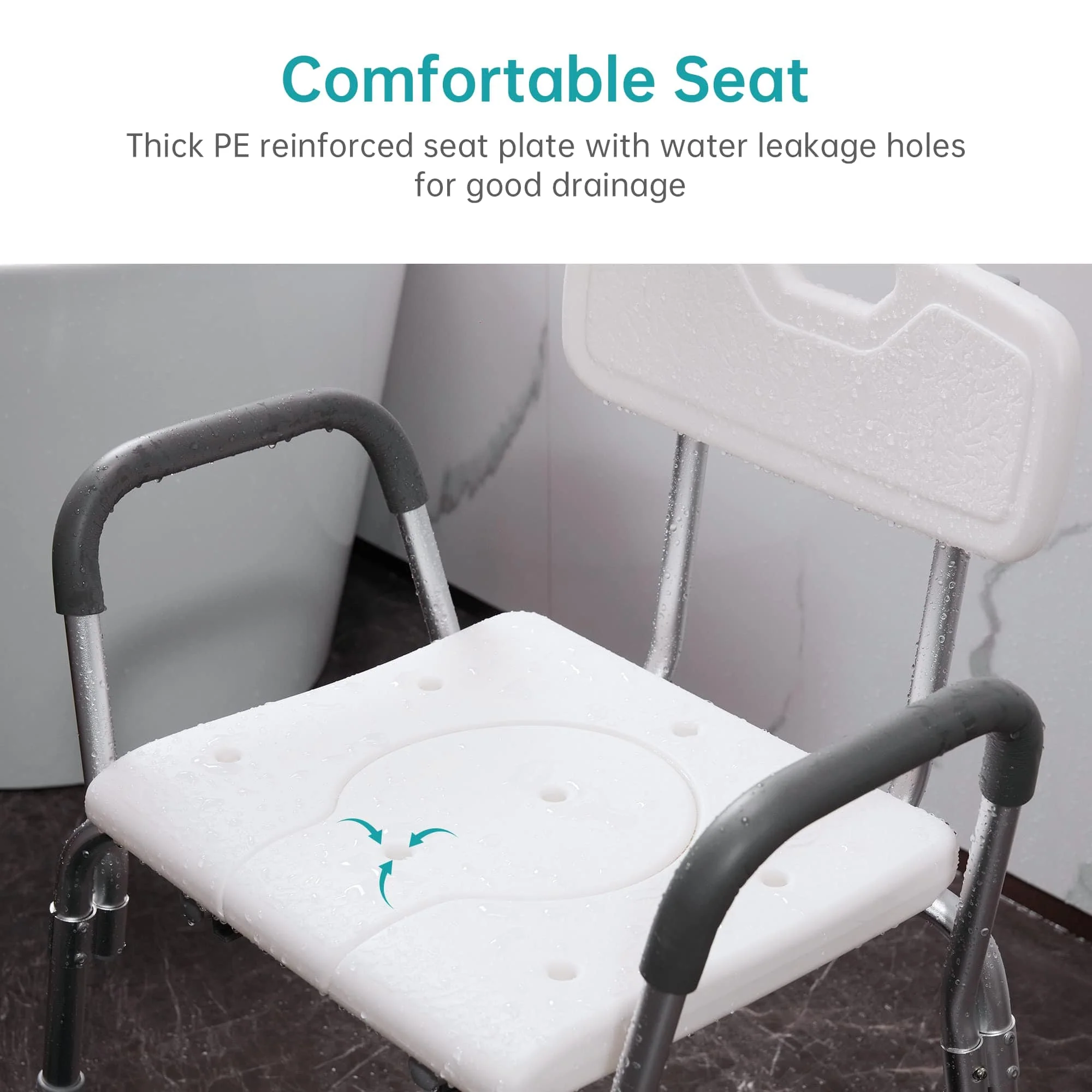 KY-1203B-1 4-in-1 Non-Slip Medical Shower Seat Chair