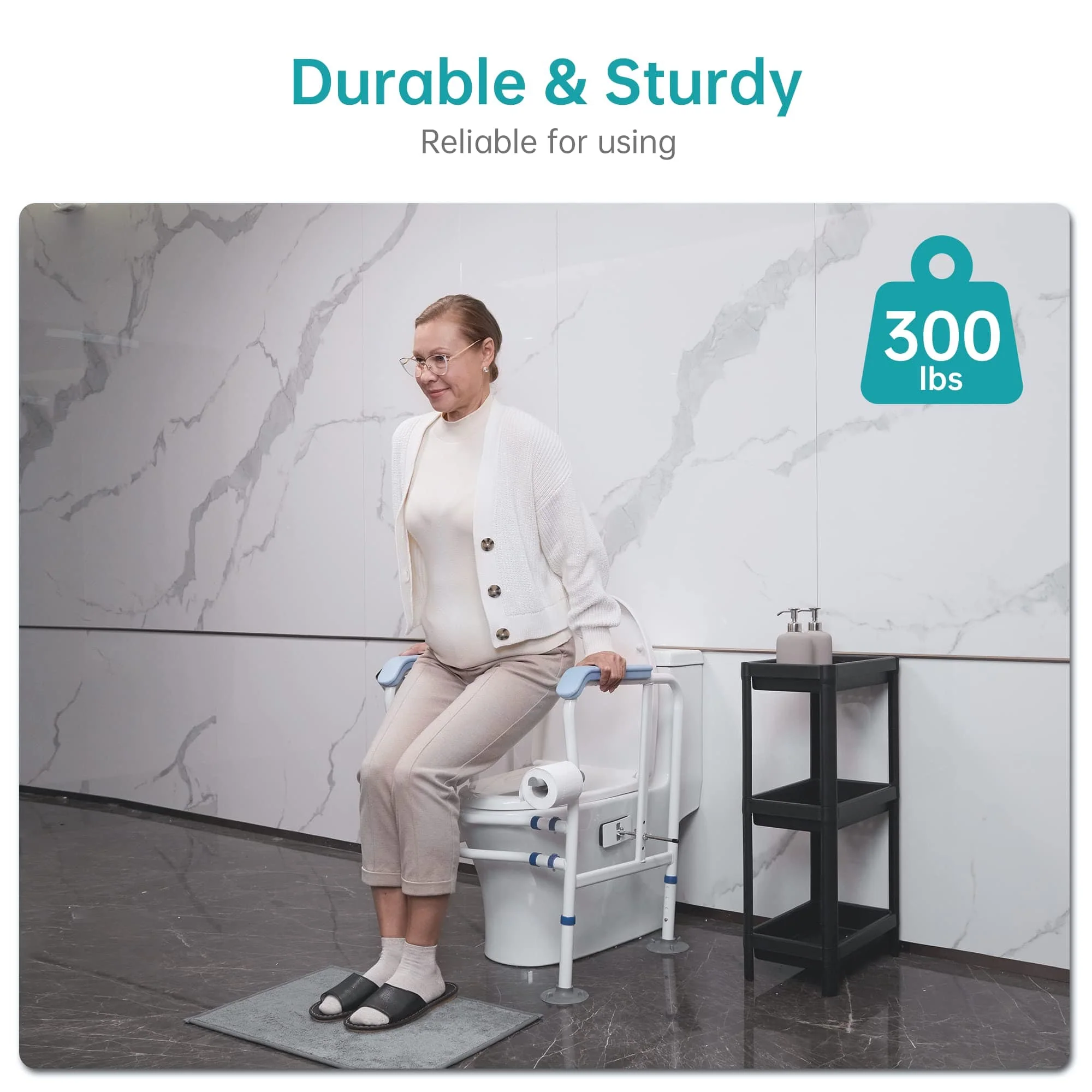 QC-F45 Height-Adjustable Toilet Safety Non-Slip Rails