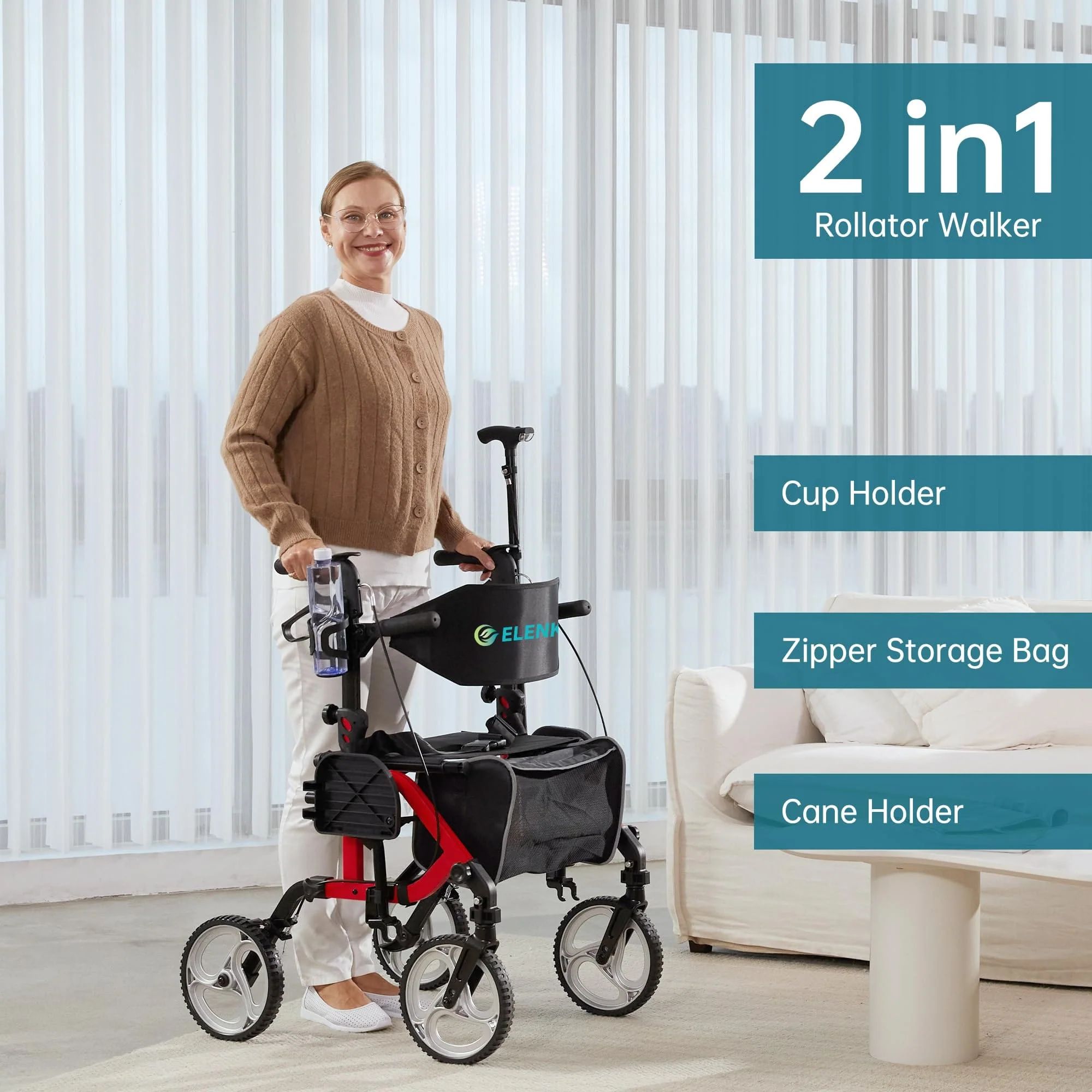 KLD-9224 2-in-1 Rollator Walker 10