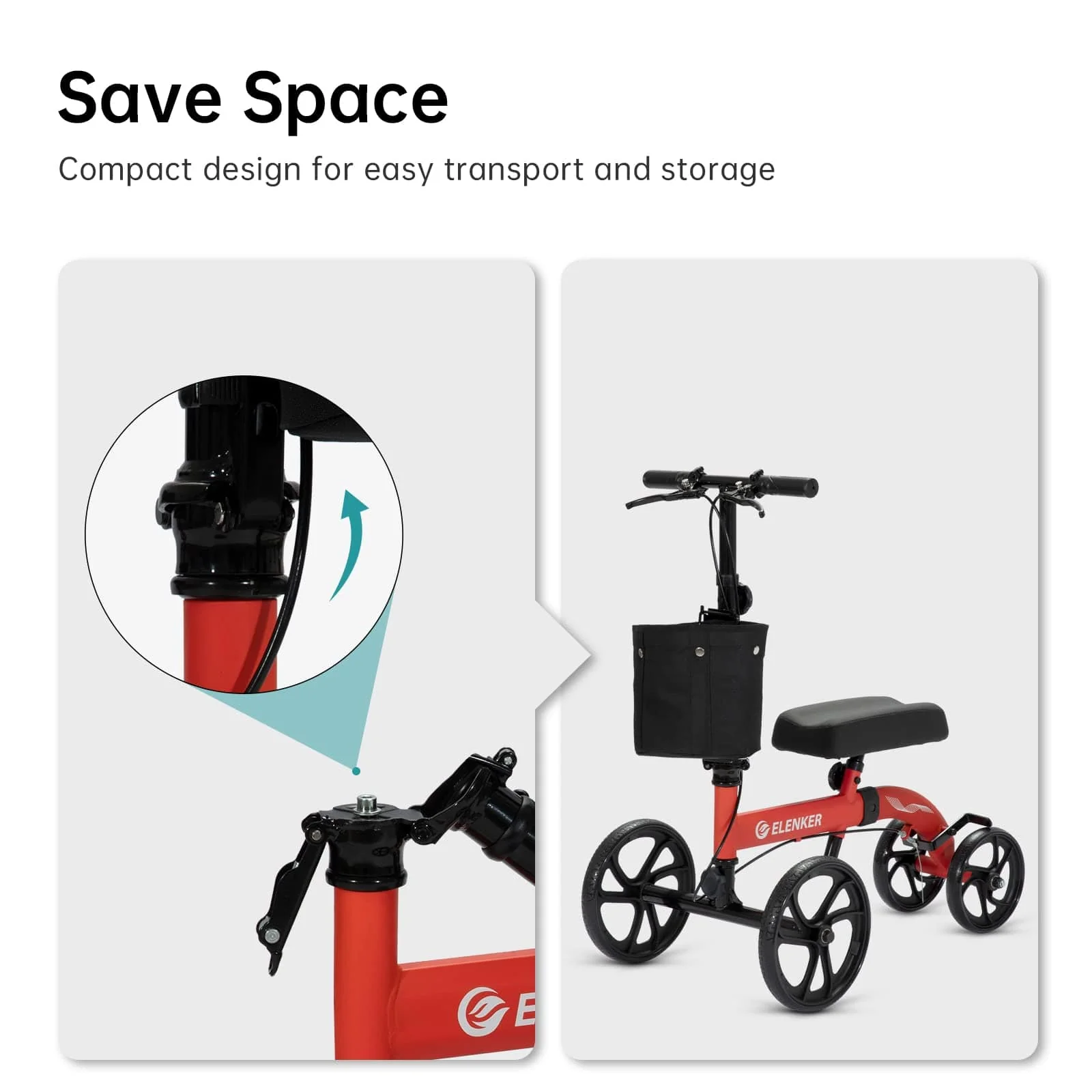 MT-9251 Best Value Steerable Medical Knee Walker with 10