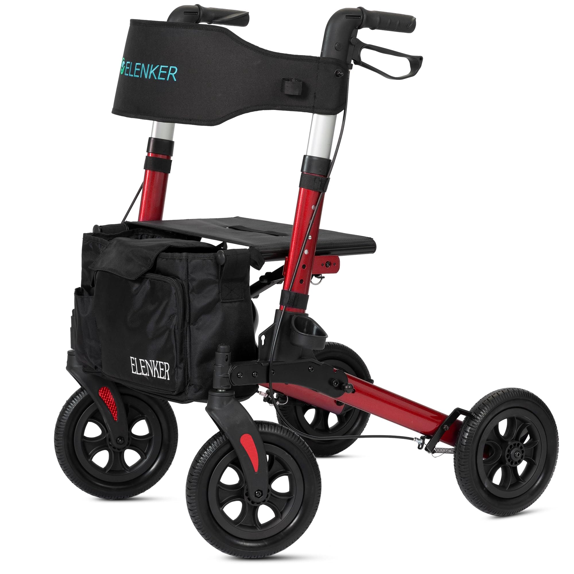 HFK-9202E All Terrain Dual-Brake Compact Foldable Rollator Walker 10