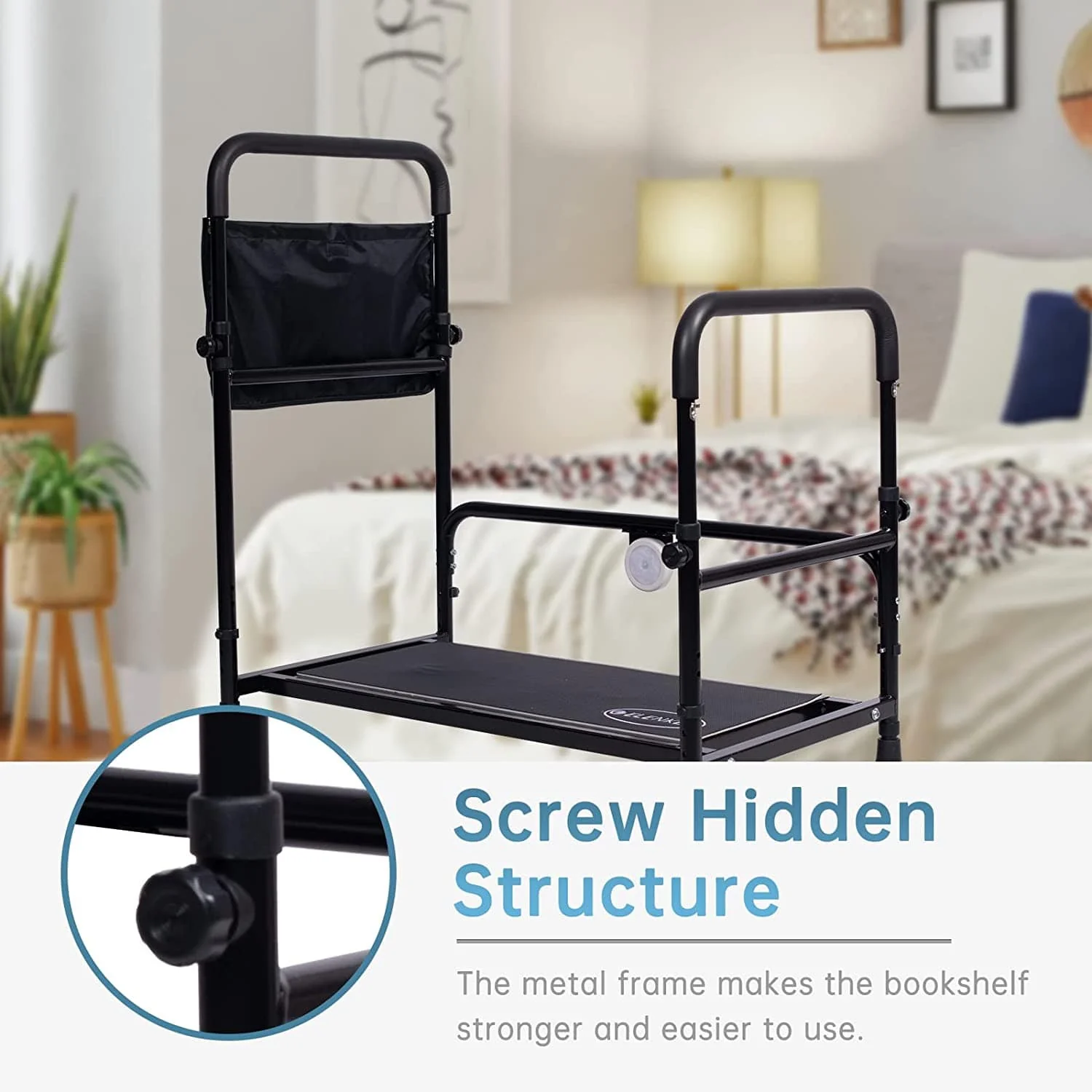 HFK-7204 Adjustable Safe Non-slip Bed Step Stool