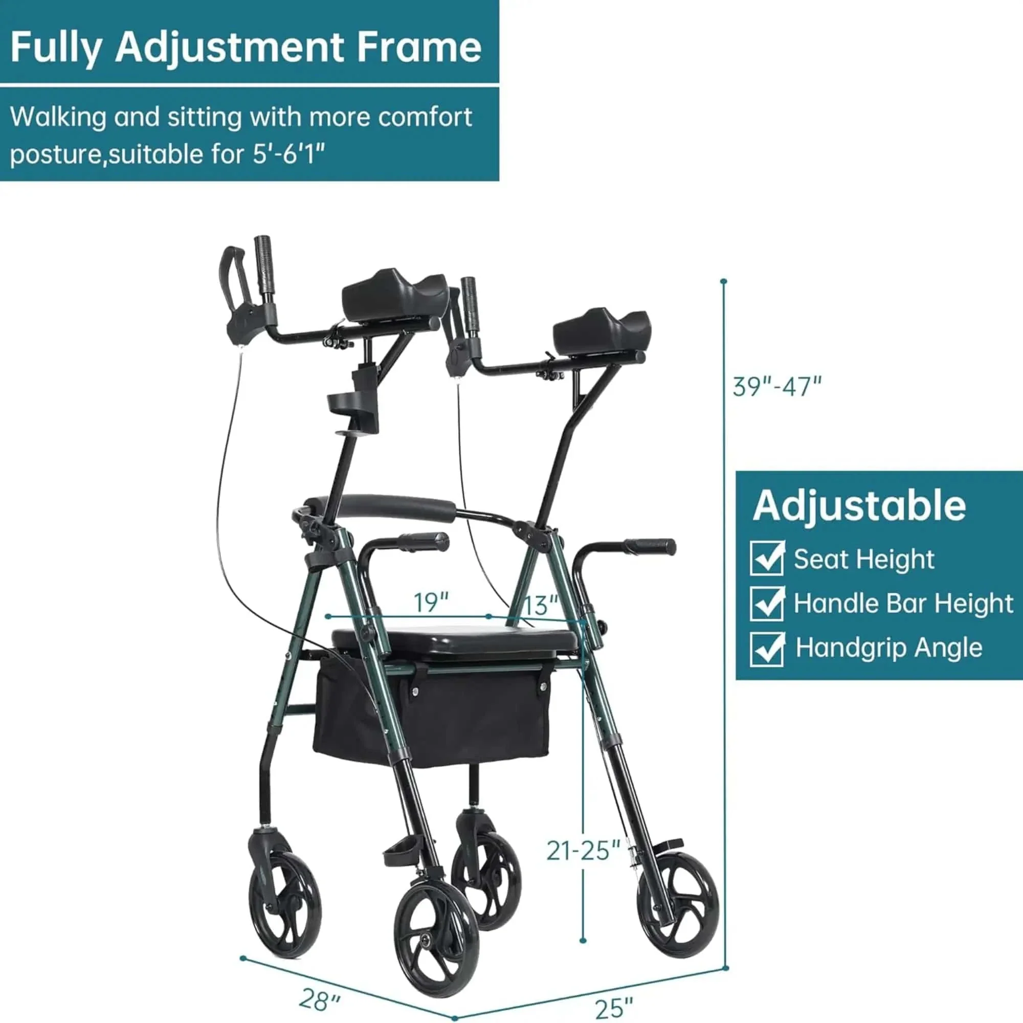 HFK-9236 Dual-Brake Upright Walker 8