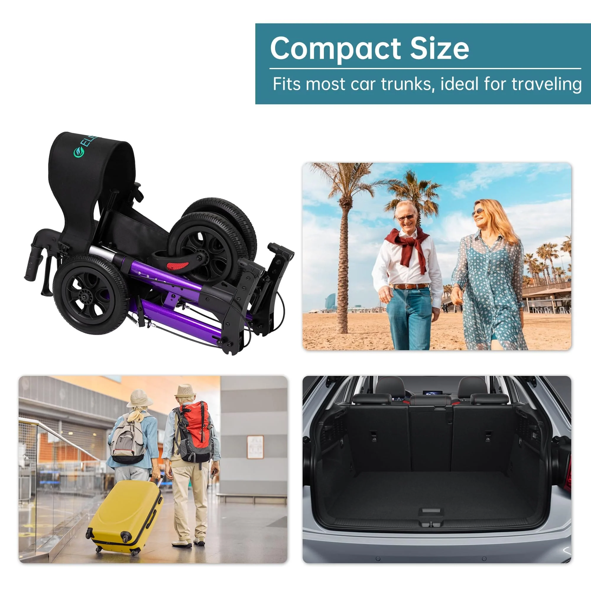 HFK-9202E All Terrain Dual-Brake Compact Foldable Rollator Walker 10