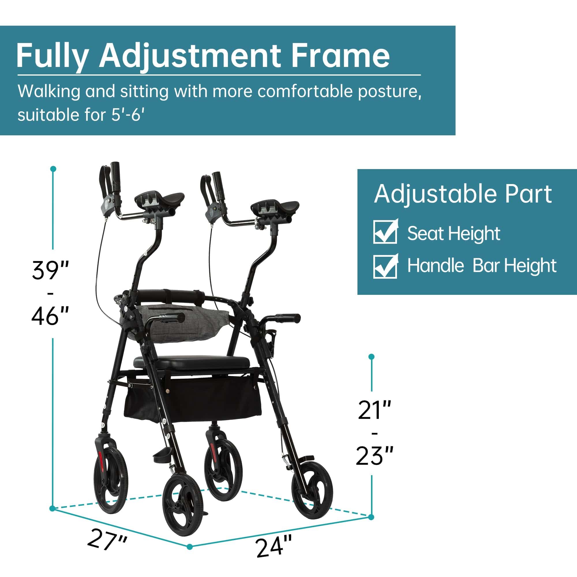 YF-9008C Dual-Brake Upright Walker 8