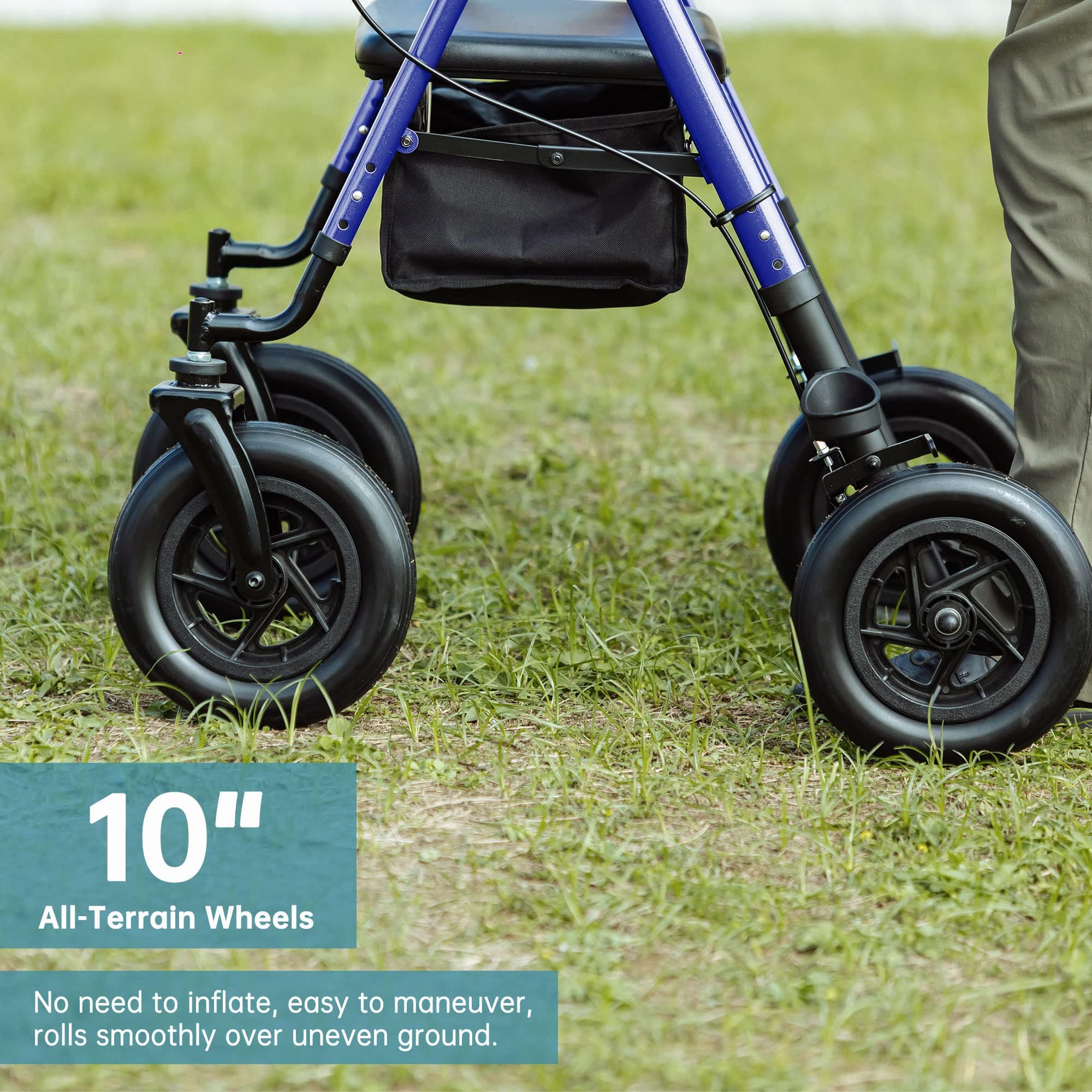 HFK-9236D4 All Terrain Dual-Brake Rollator Walker 10