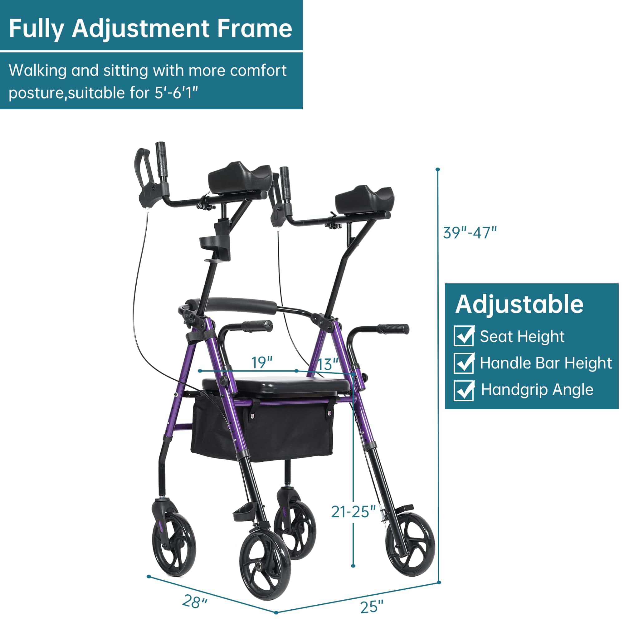 MT-8151 Dual-Brake Upright Walker 8