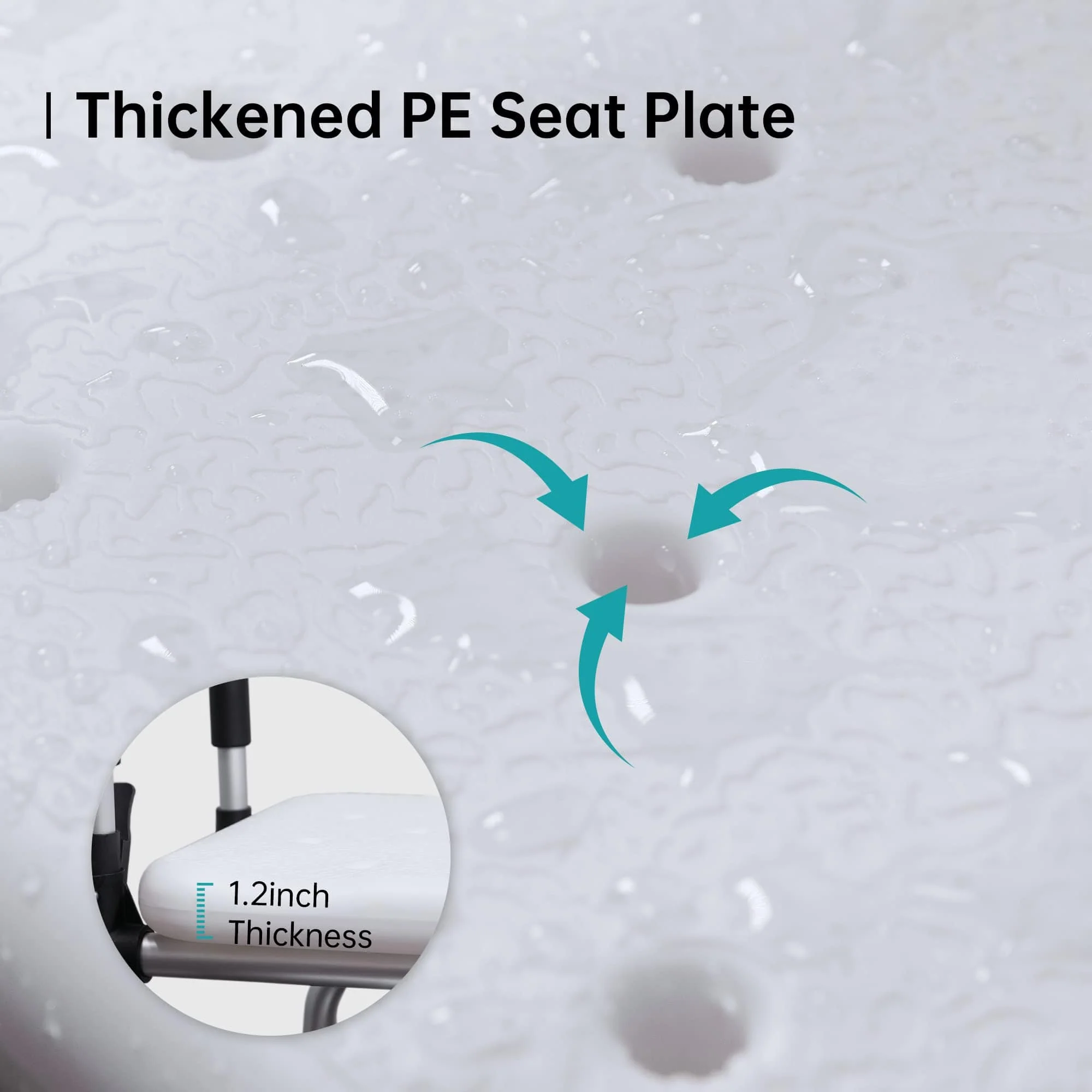 FST-5211B 360° Swivel Adjustable Medical Grade Shower Seat Chair