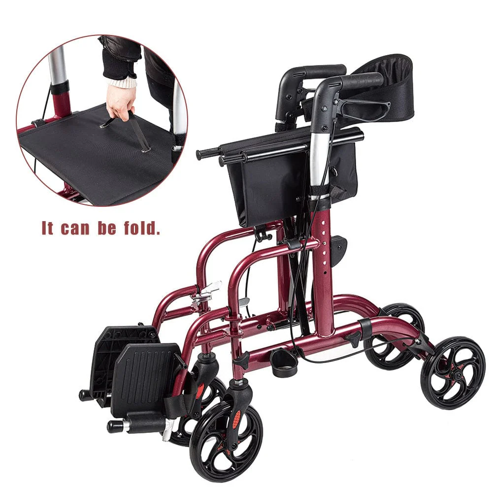 HFK-9213 2-in-1 Ergonomic Handgrip Rollator Walker 10