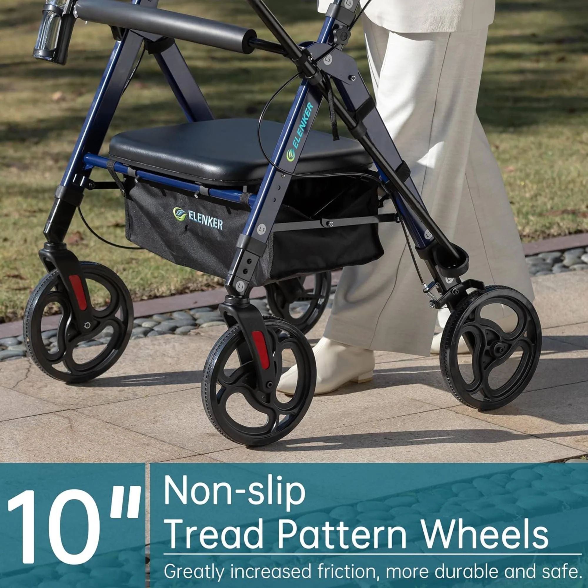 YF-9007A Dual-Brake Heavy Duty Rollator Walker 10
