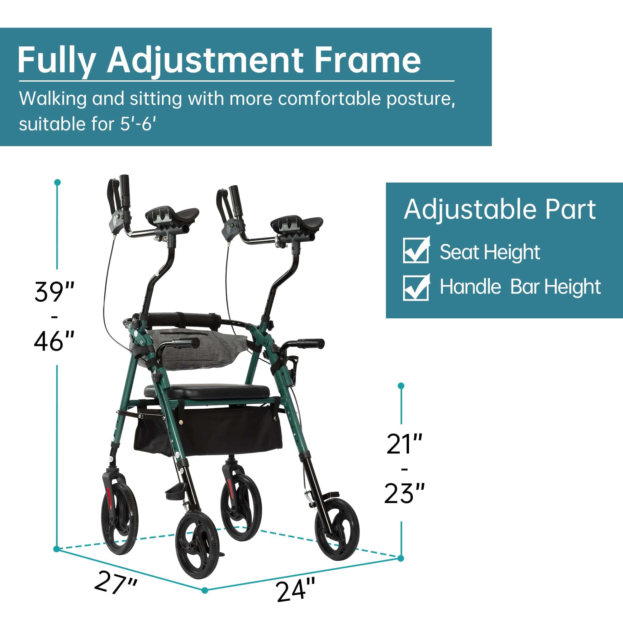 YF-9008C Dual-Brake Upright Walker 8