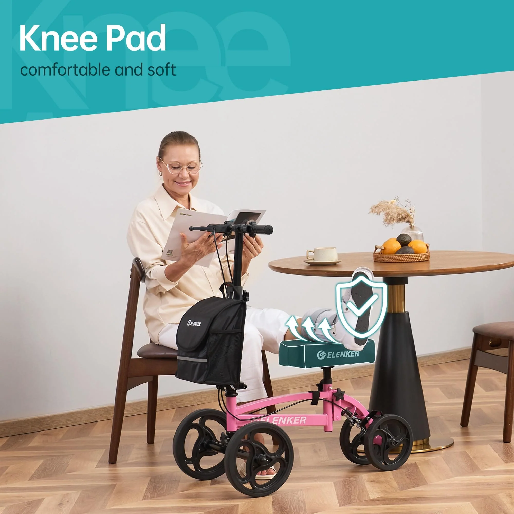 YF-9010A Steerable Foldable Knee Walker 10
