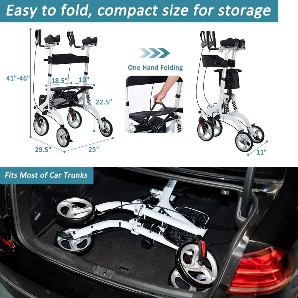 HFK-9211B Dual-Brake Shock-Absorbing Upright Walker 8