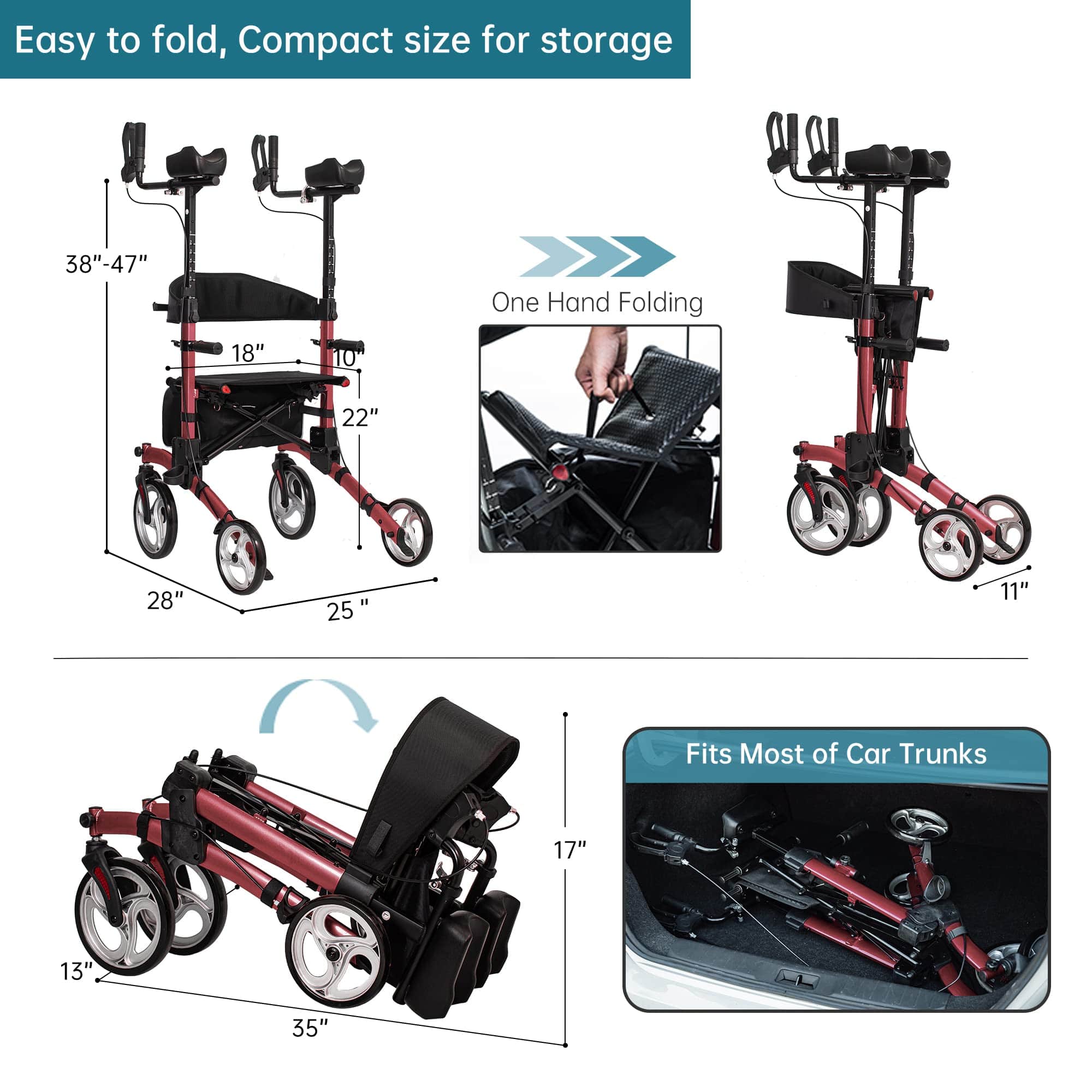 HFK-9240 Dual-Brake Upright walker 8