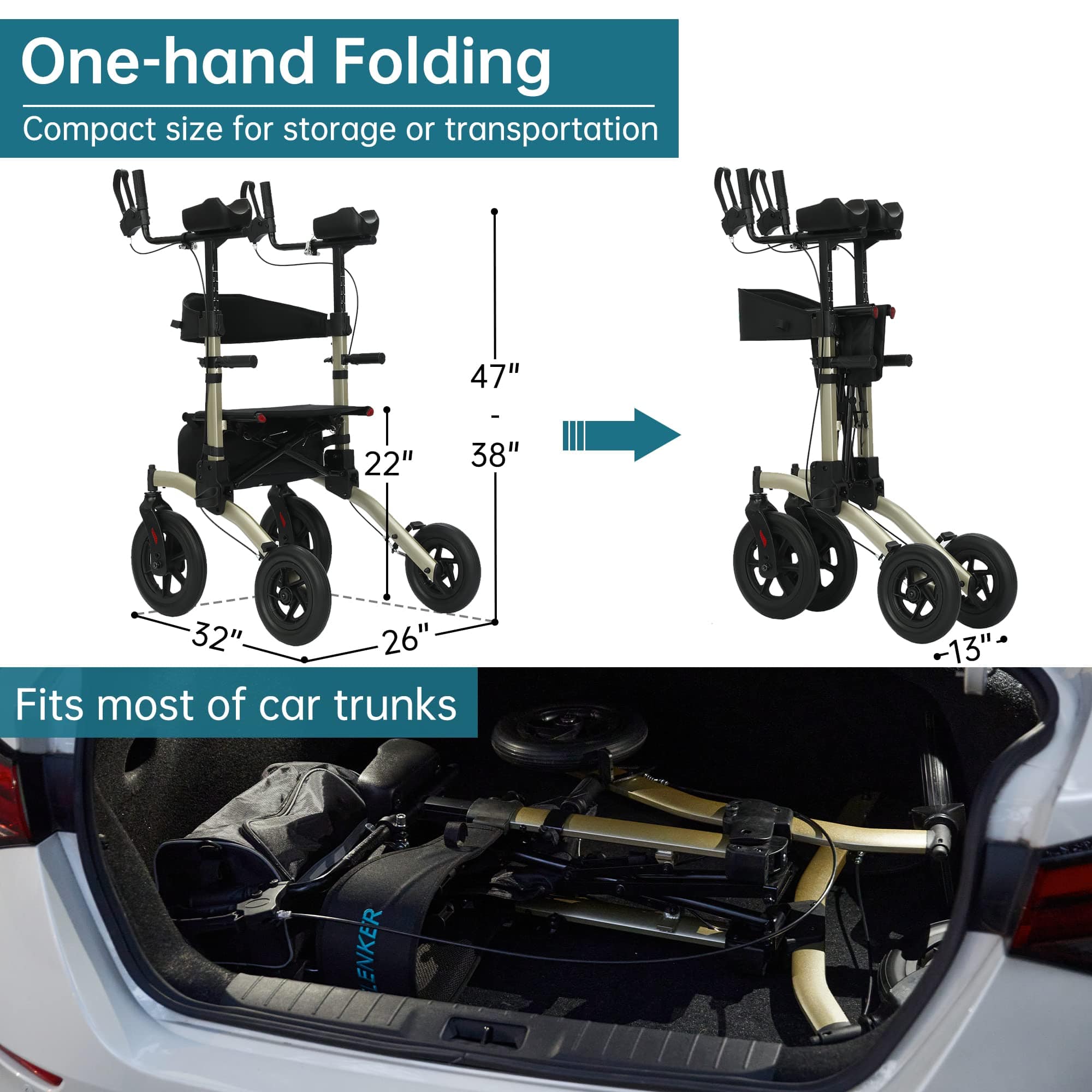 HFK-9240-2 All Terrain Dual-Brake Upright Walker 10