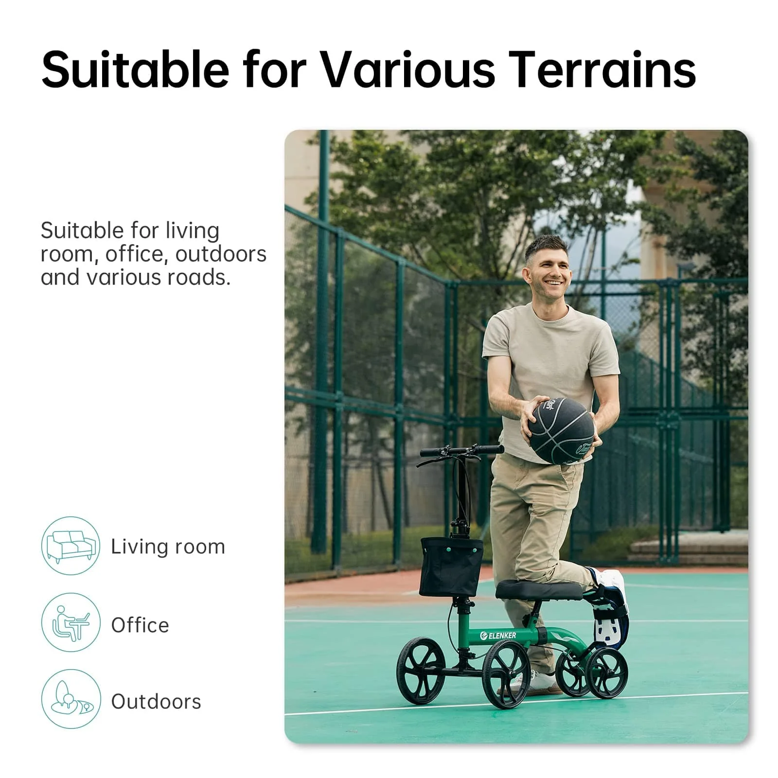 MT-9251 Best Value Steerable Medical Knee Walker with 10