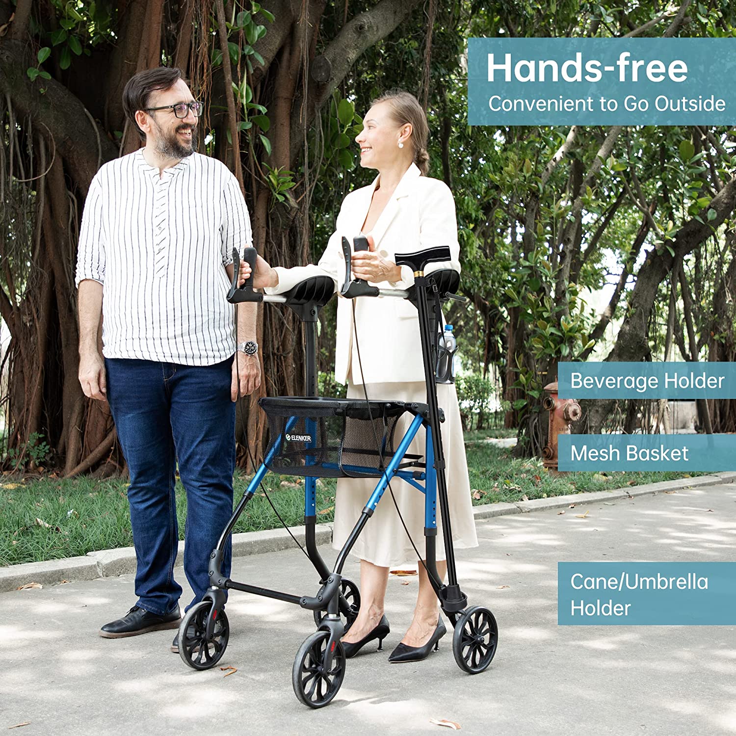 KLD-9215 Dual-Brake Lightweight Upright Walker 8