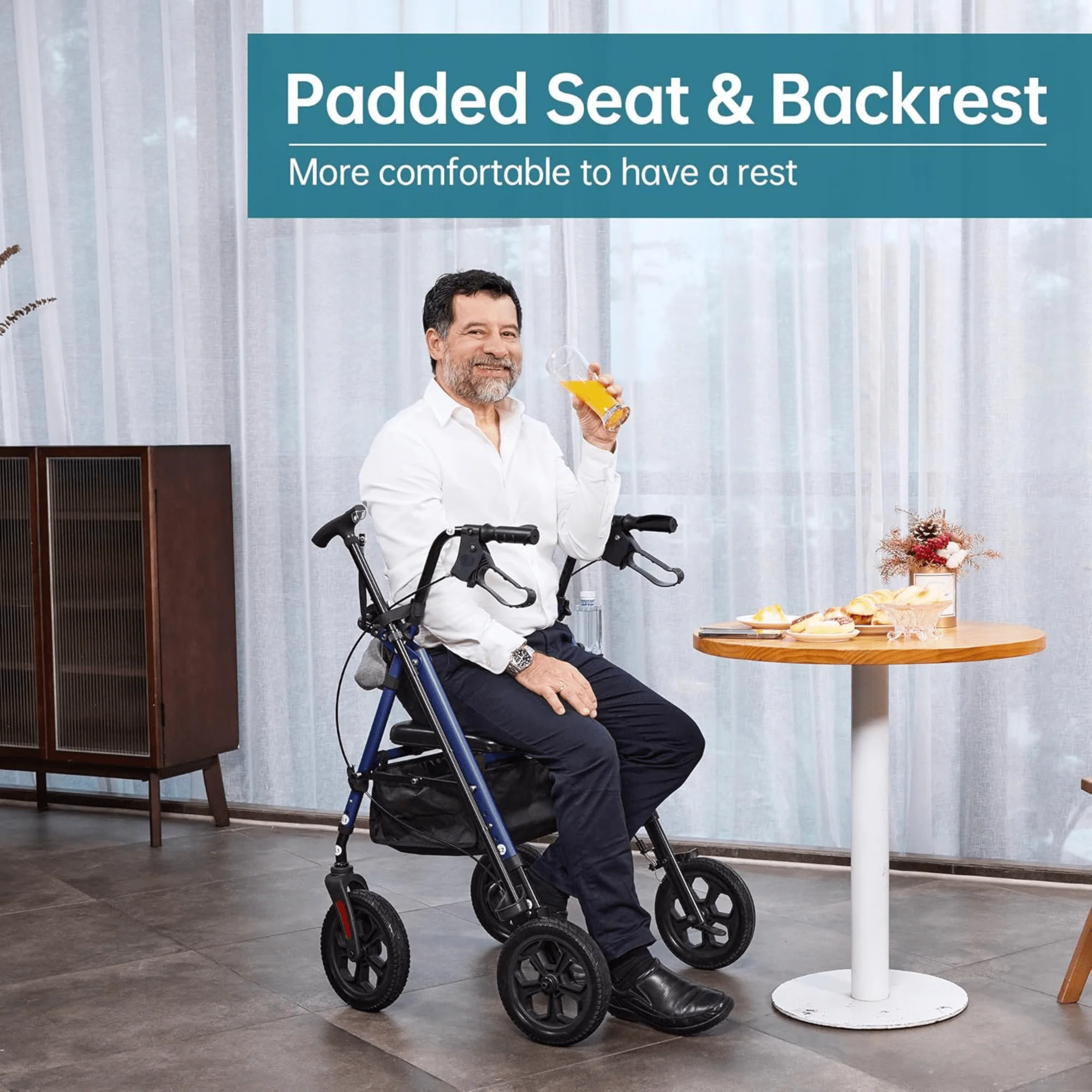 YF-9007E All-Terrain Dual-Brake Rollator Walker 10