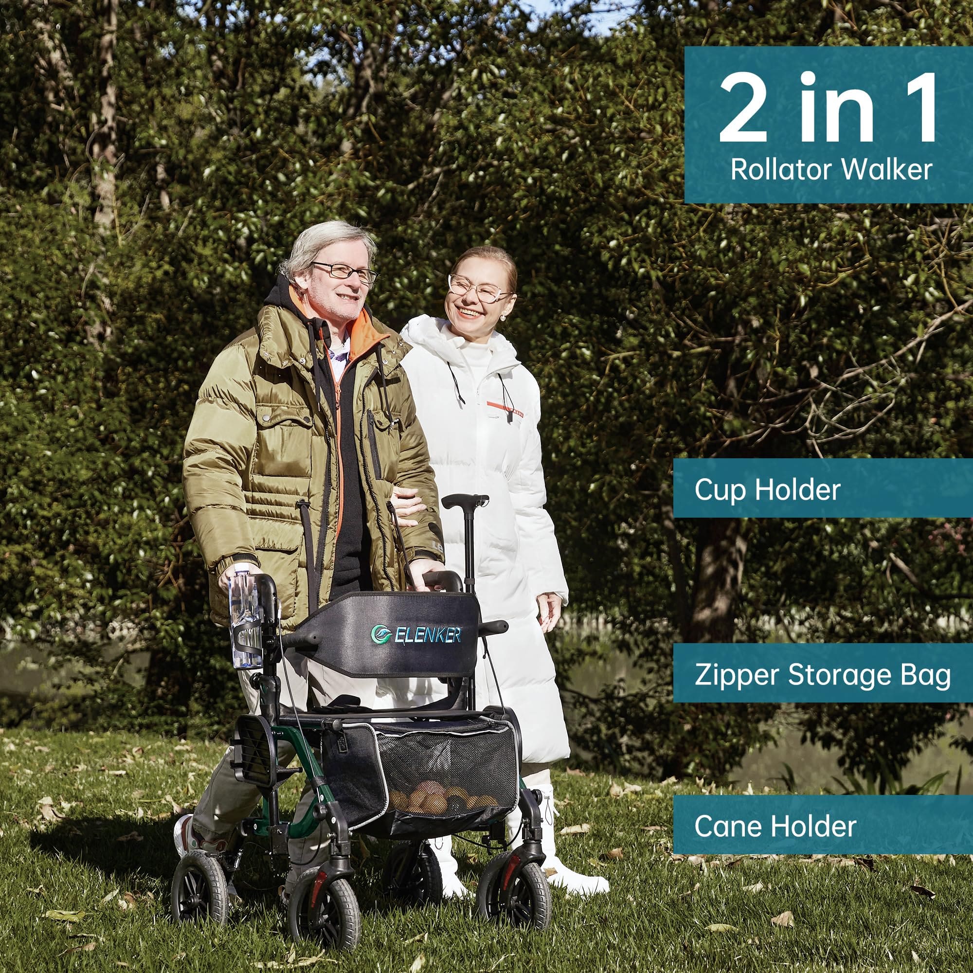 KLD-9224-2 All Terrain 2-in-1 Rollator Walker 10