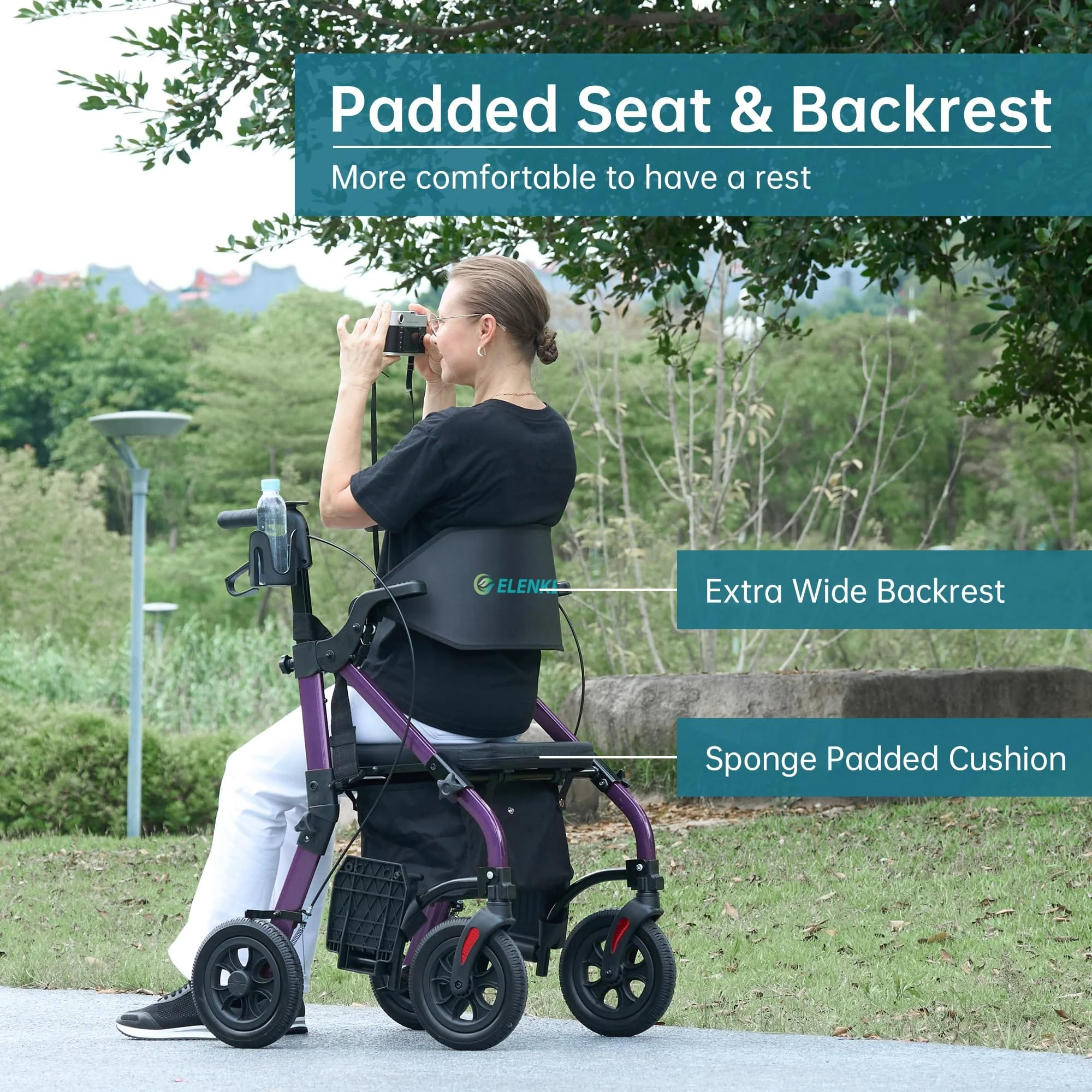 HFK-9269KD All Terrain 2-in-1 Rollator Walker 10