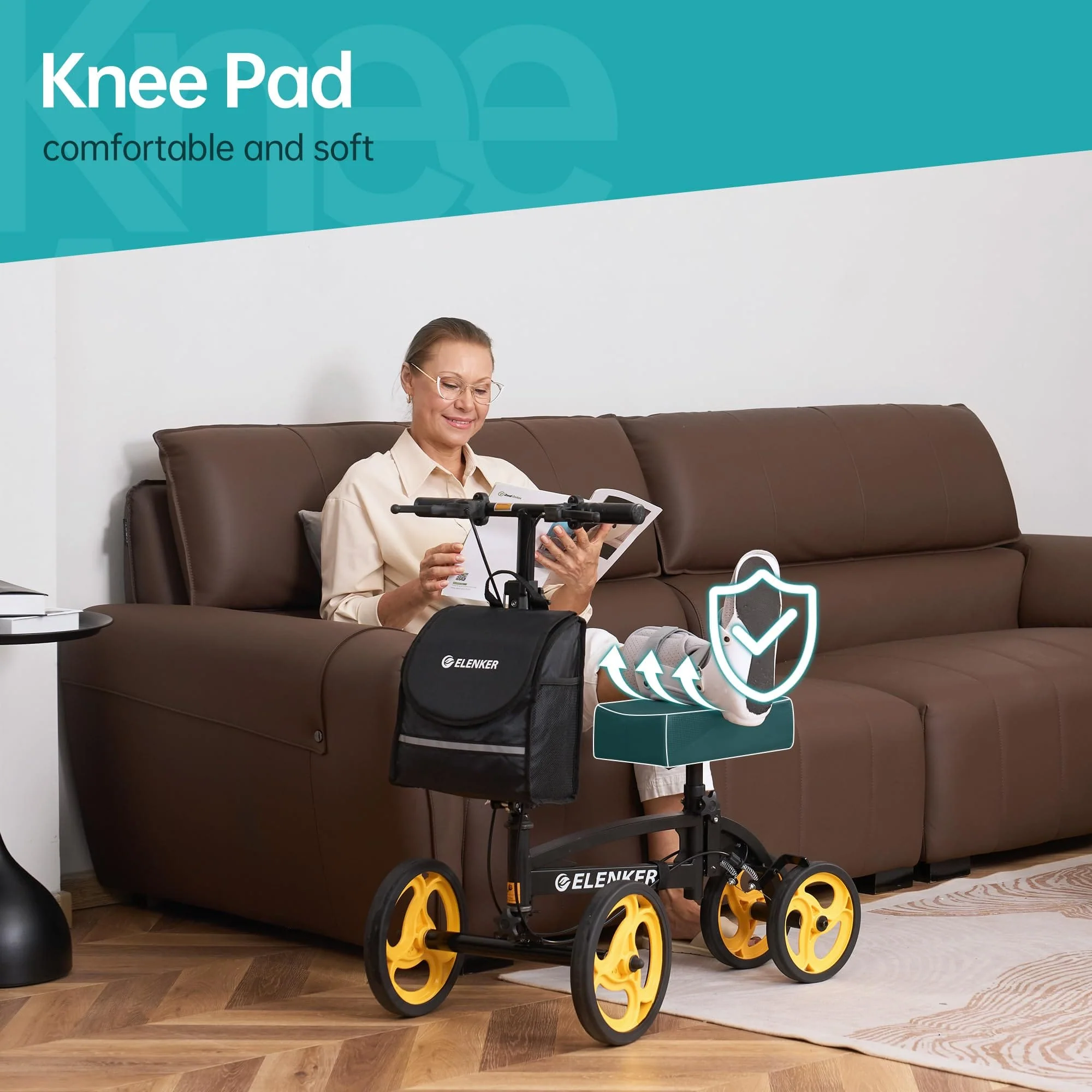 YF-9010A Steerable Foldable Knee Walker 10