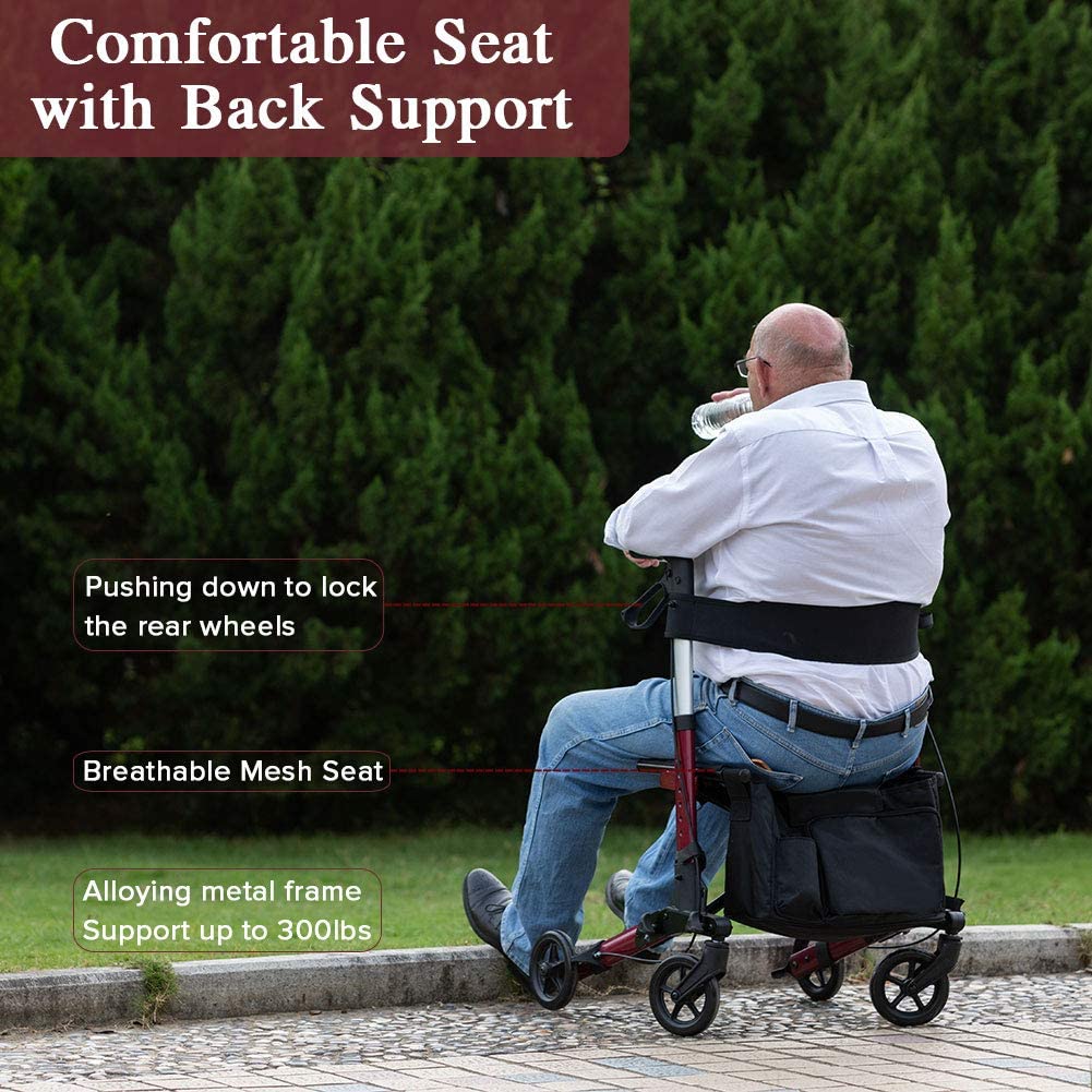 HFK-9202D Dual-Brake Compact Foldable Rollator Walker 6