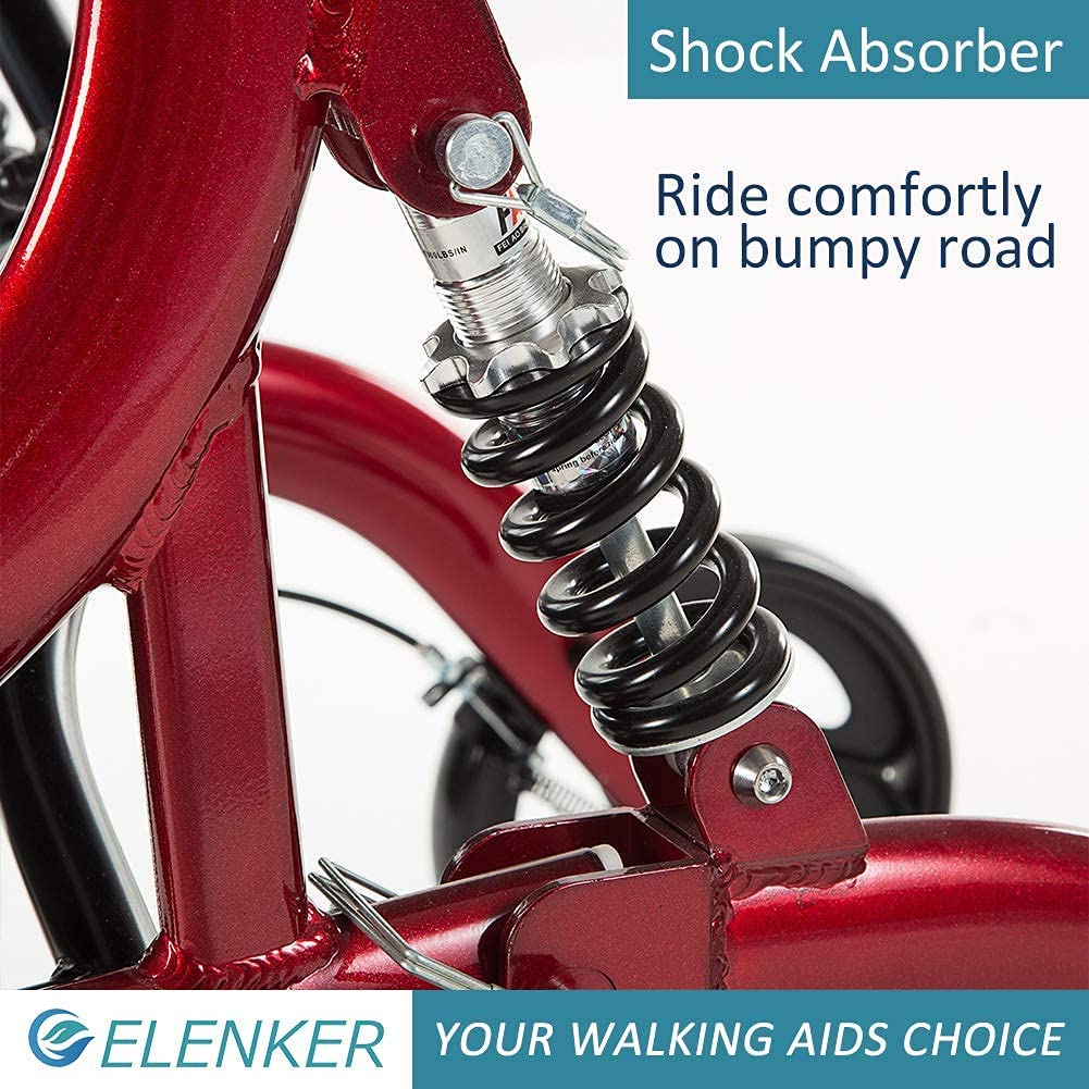 HFK-9211 Dual-Brake Shock-Absorbing Rollator Walker 8