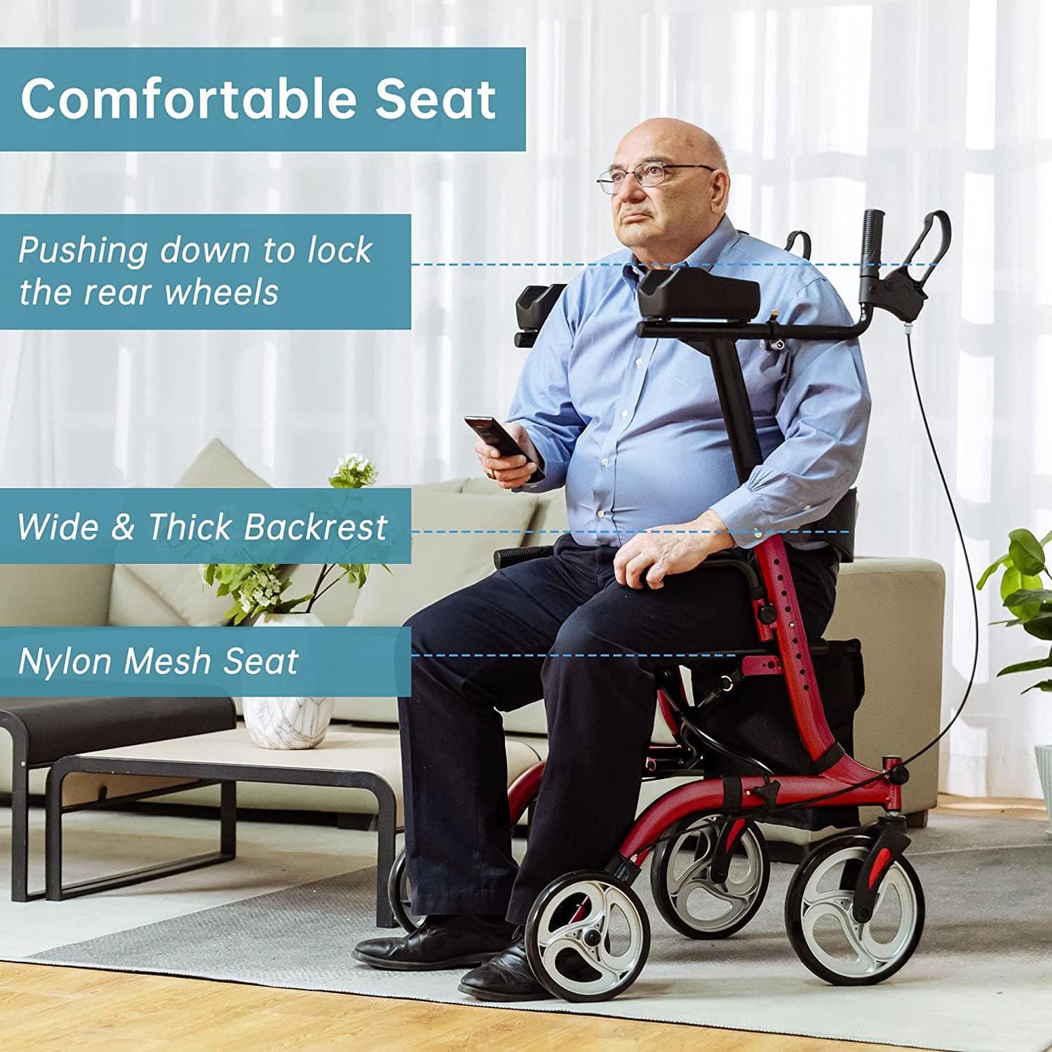 HFK-9210KDB-3 Dual-Brake Lightweight Upright Walker 8