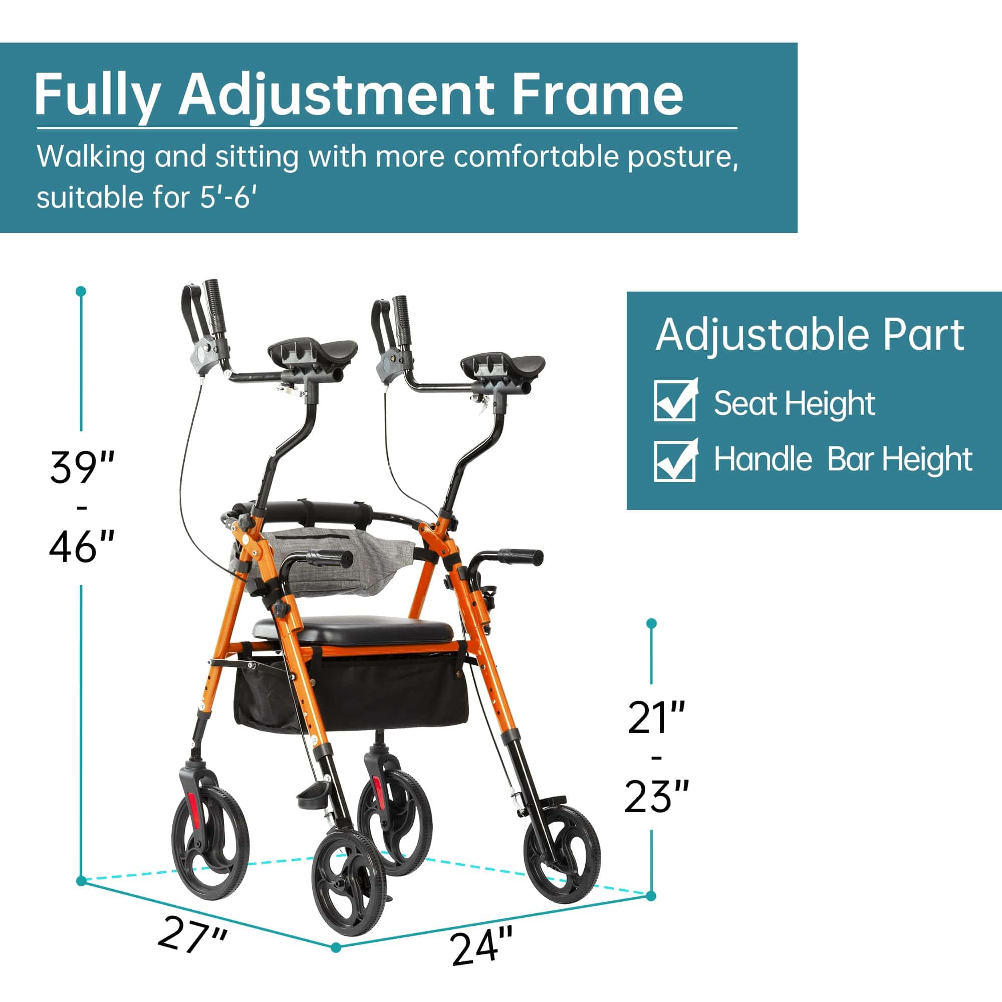 YF-9008C Dual-Brake Upright Walker 8