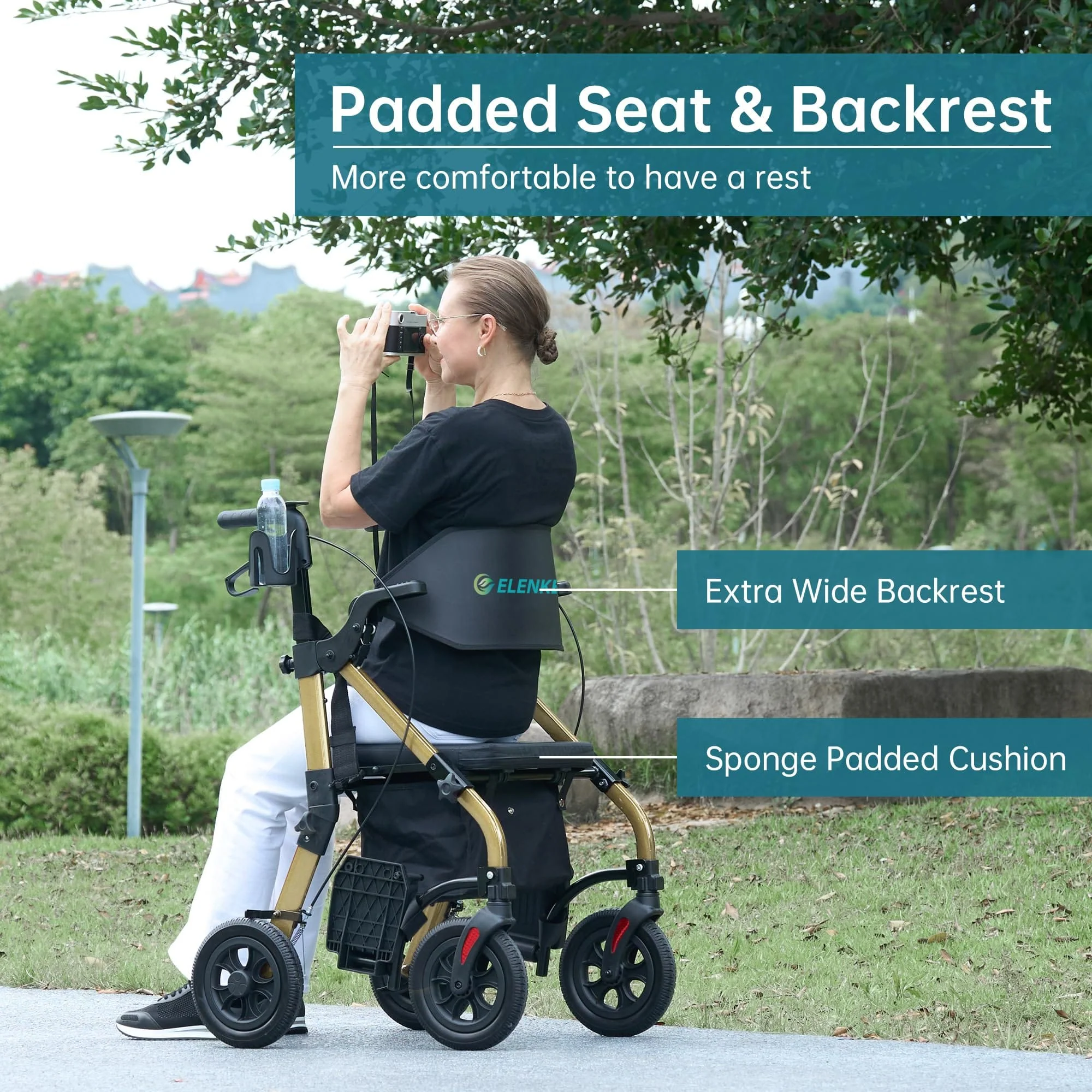 HFK-9269KD All Terrain 2-in-1 Rollator Walker 10