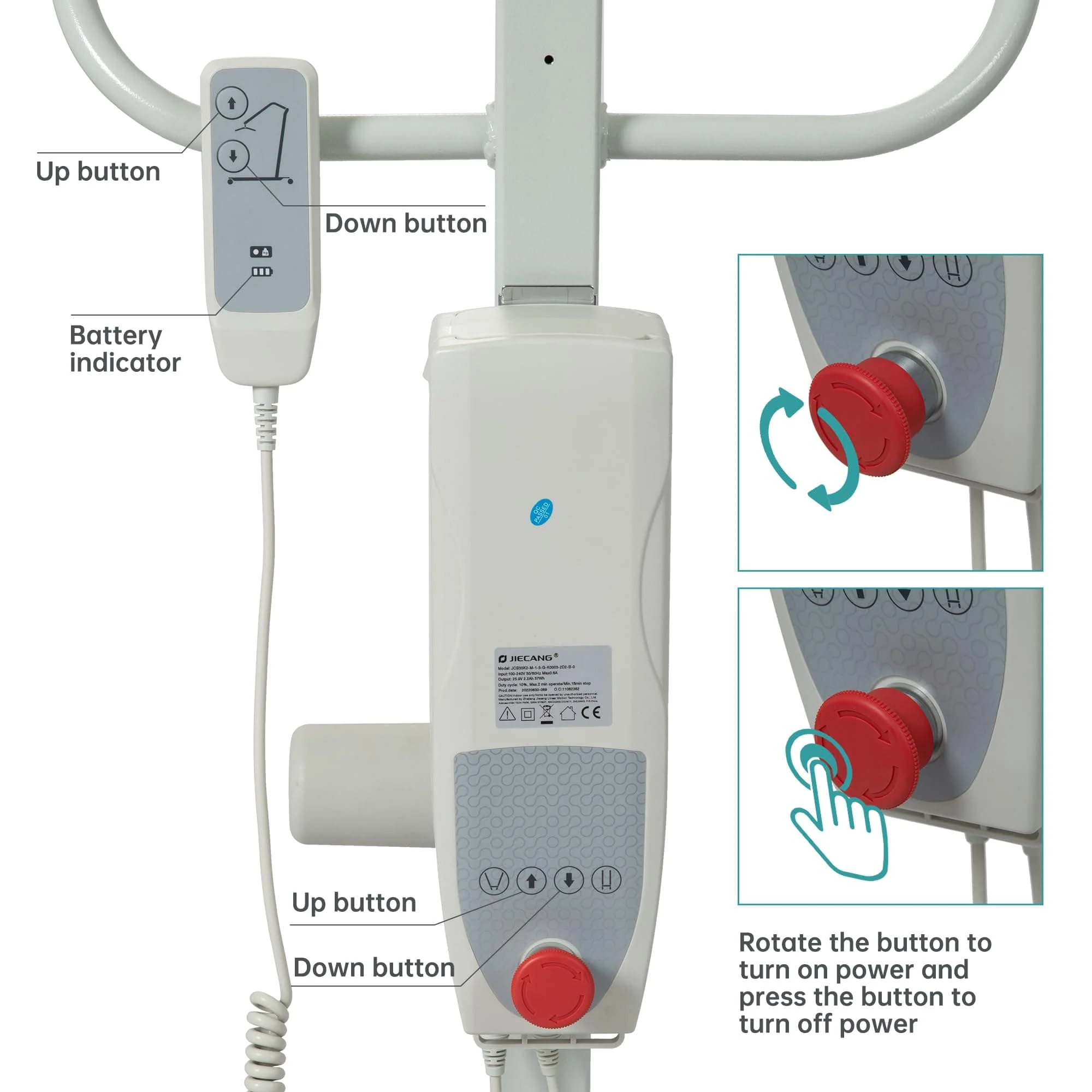 BHH-YWJ-DO2A 360° Swivel Easy-Operate Electric Patient Lift