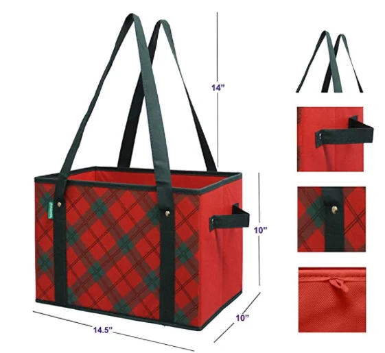Box Bag in Holiday Plaid