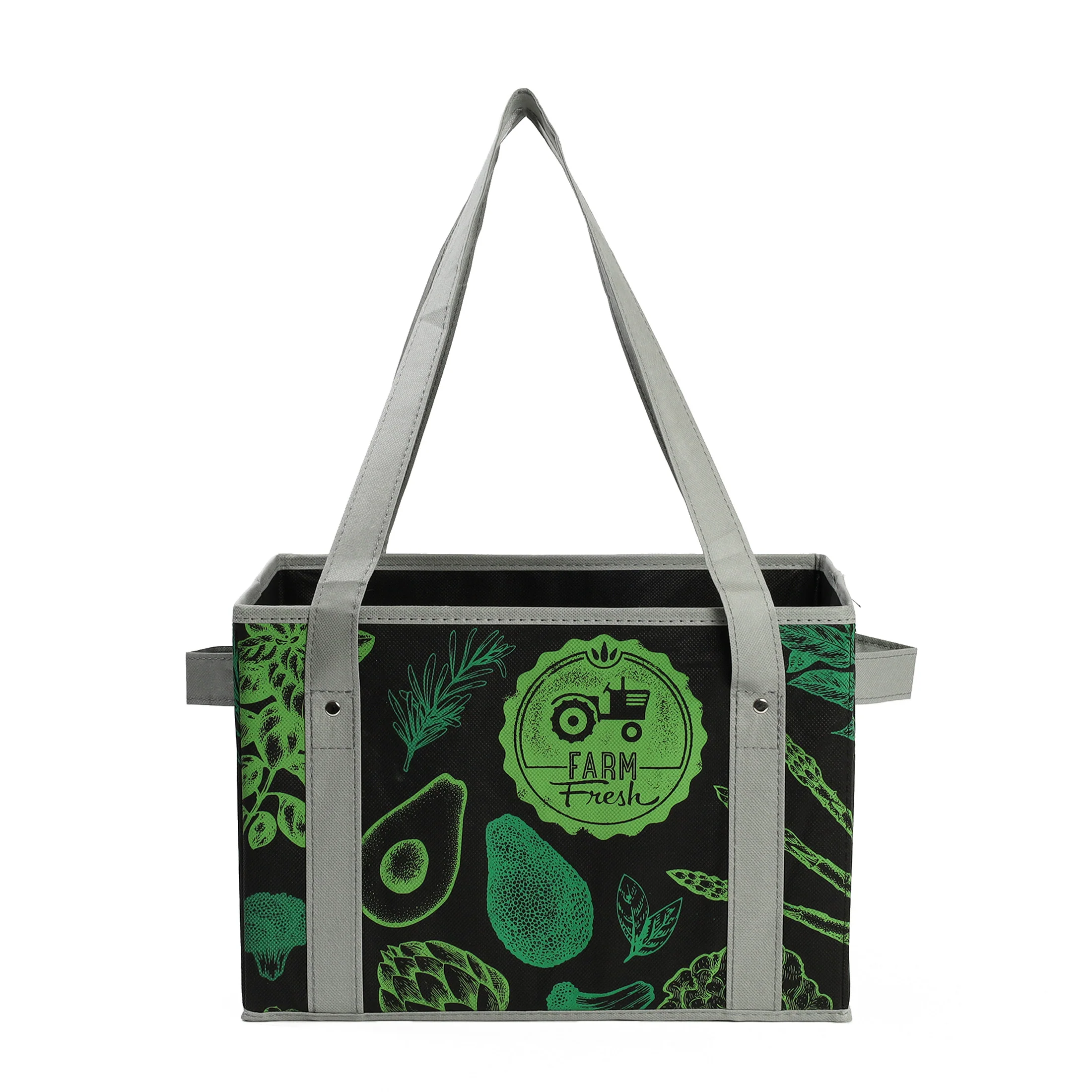 Box Tote in Fresh Greens
